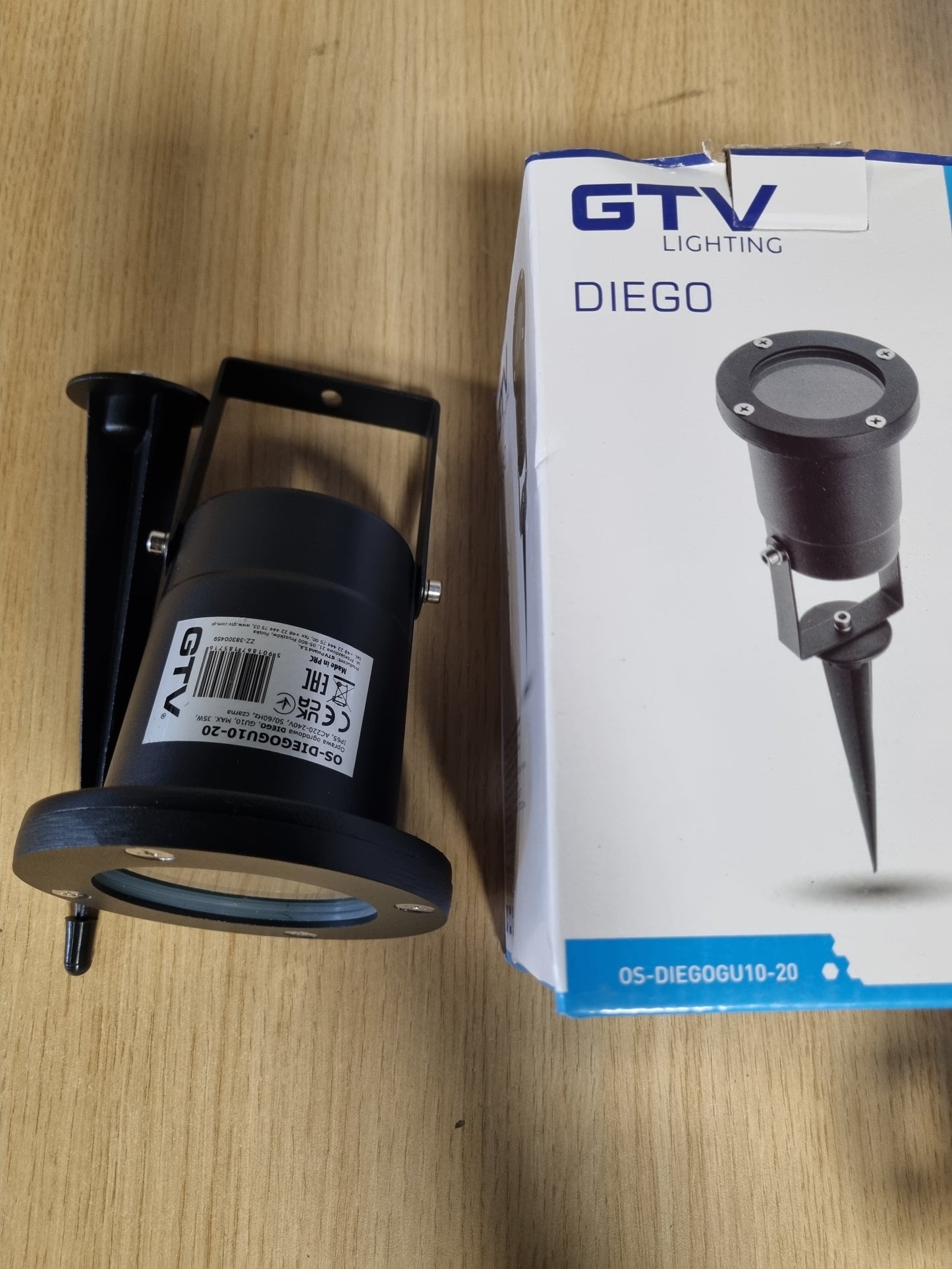 222641 - DIEGO - Llambë kopshti GU10, maks. 35 W, IP65, AC 220-240 V, 50/60 Hz, e zezë