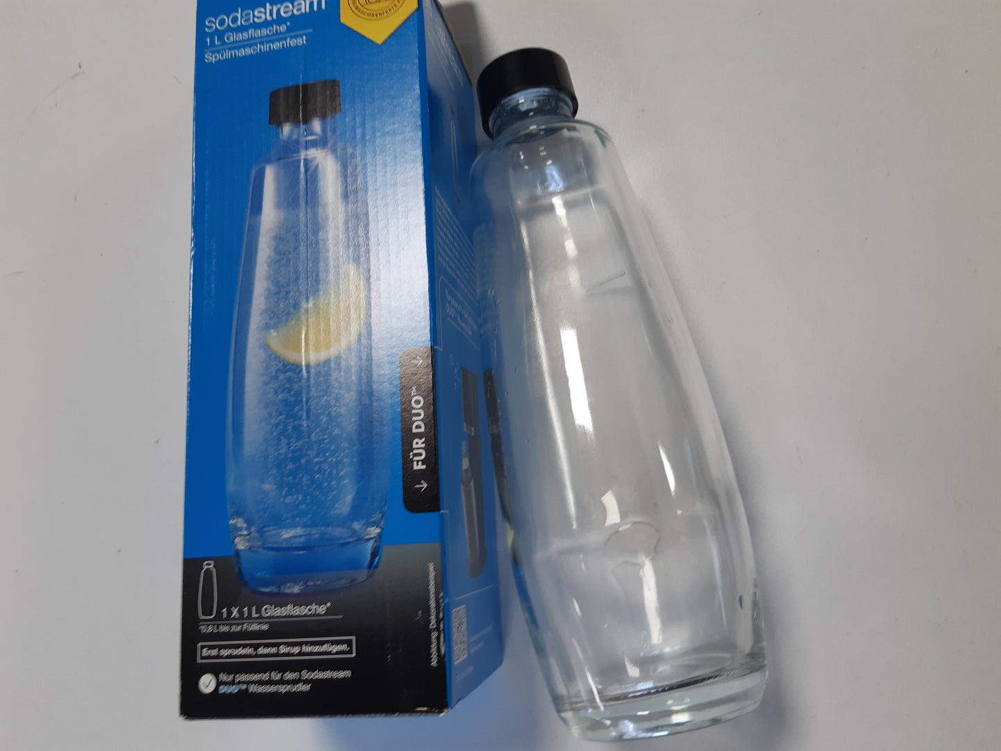 247951 - SODASTREAM Karafë qelqi për pajisje DUO për ujë të gazuar dhe sodë, e sigurt për lavastovilje, Transparent