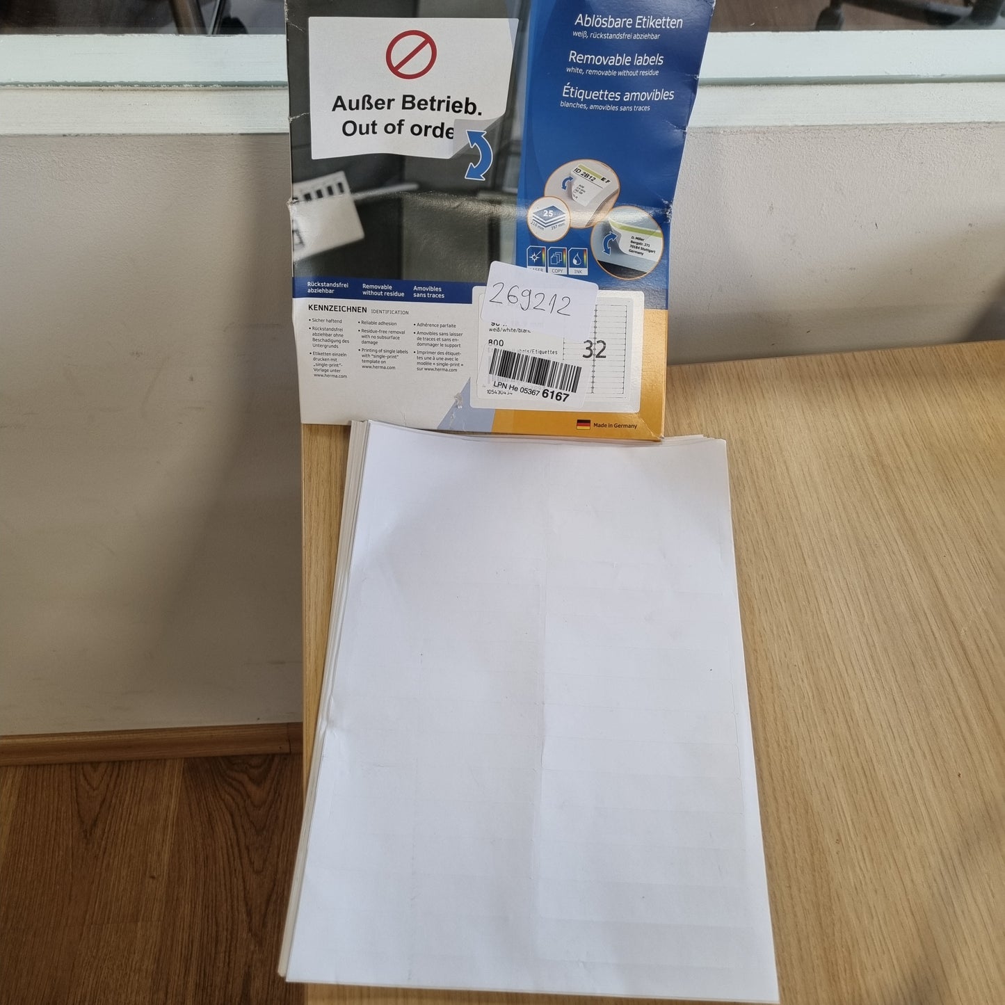 269212 - HERMA 4209 Etiketa Universale të Lëvizshme, 25 fletë, 96 x 16.9 mm, 800 copë, të bardha