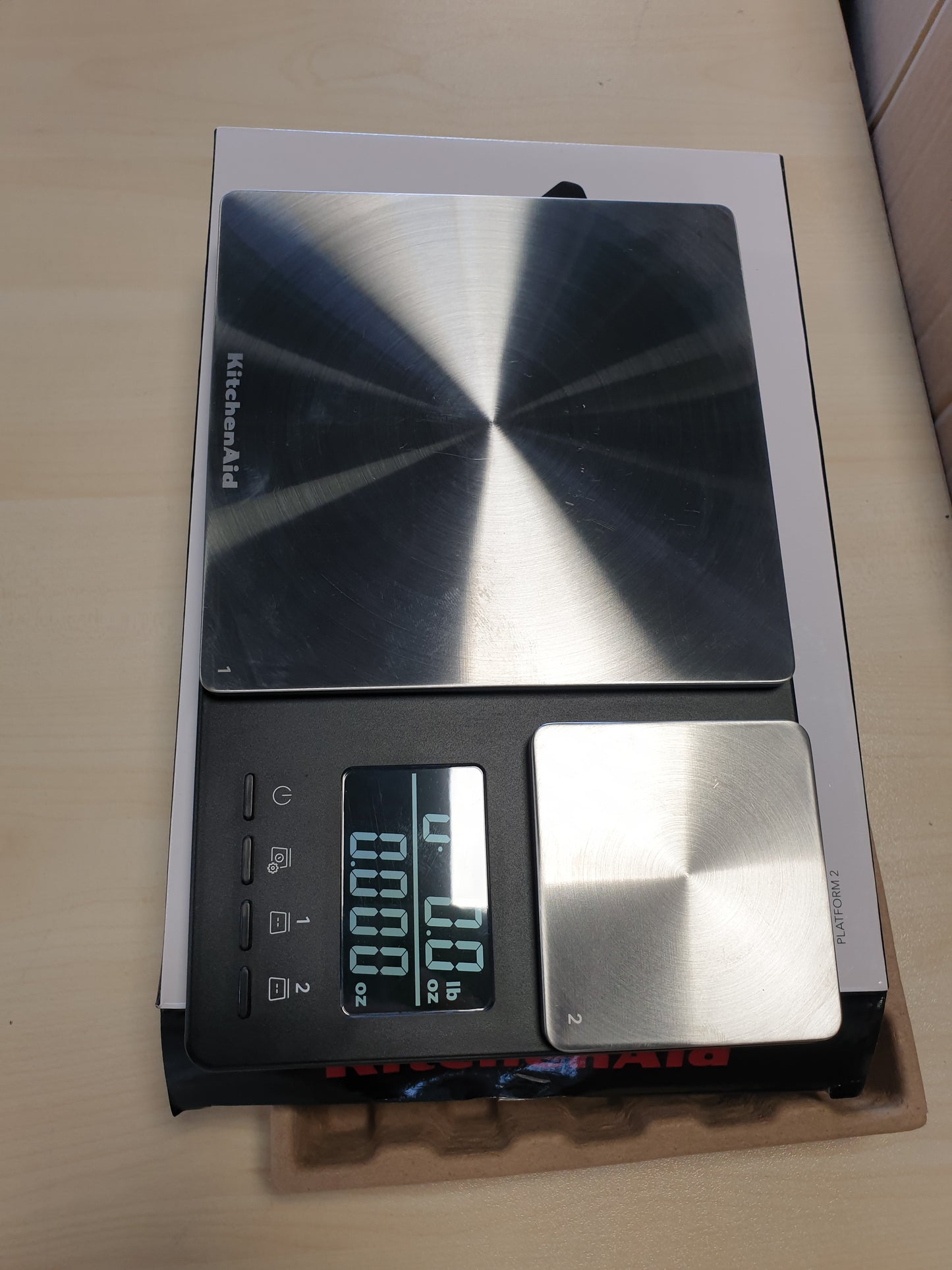 208590 - KITCHENAID Peshore Dixhitale Ushqimore me dy Platforma, Kapaciteti 5000g-500g, Ngjyra e Zezë, Madhësi Universale
