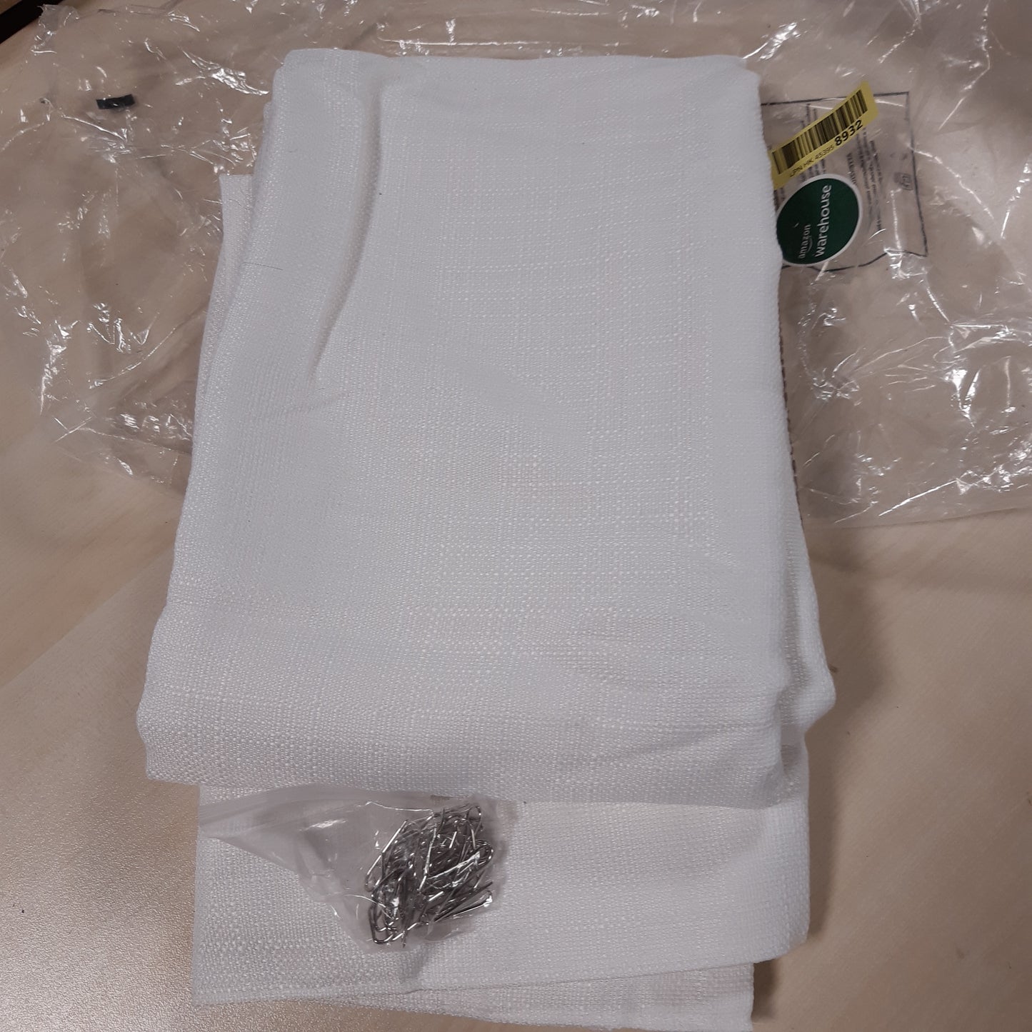 227346 - VANGAO Perde me shirit ngjitës të mbledhur, të bardha, set prej 2 copësh, 140G x 175L cm