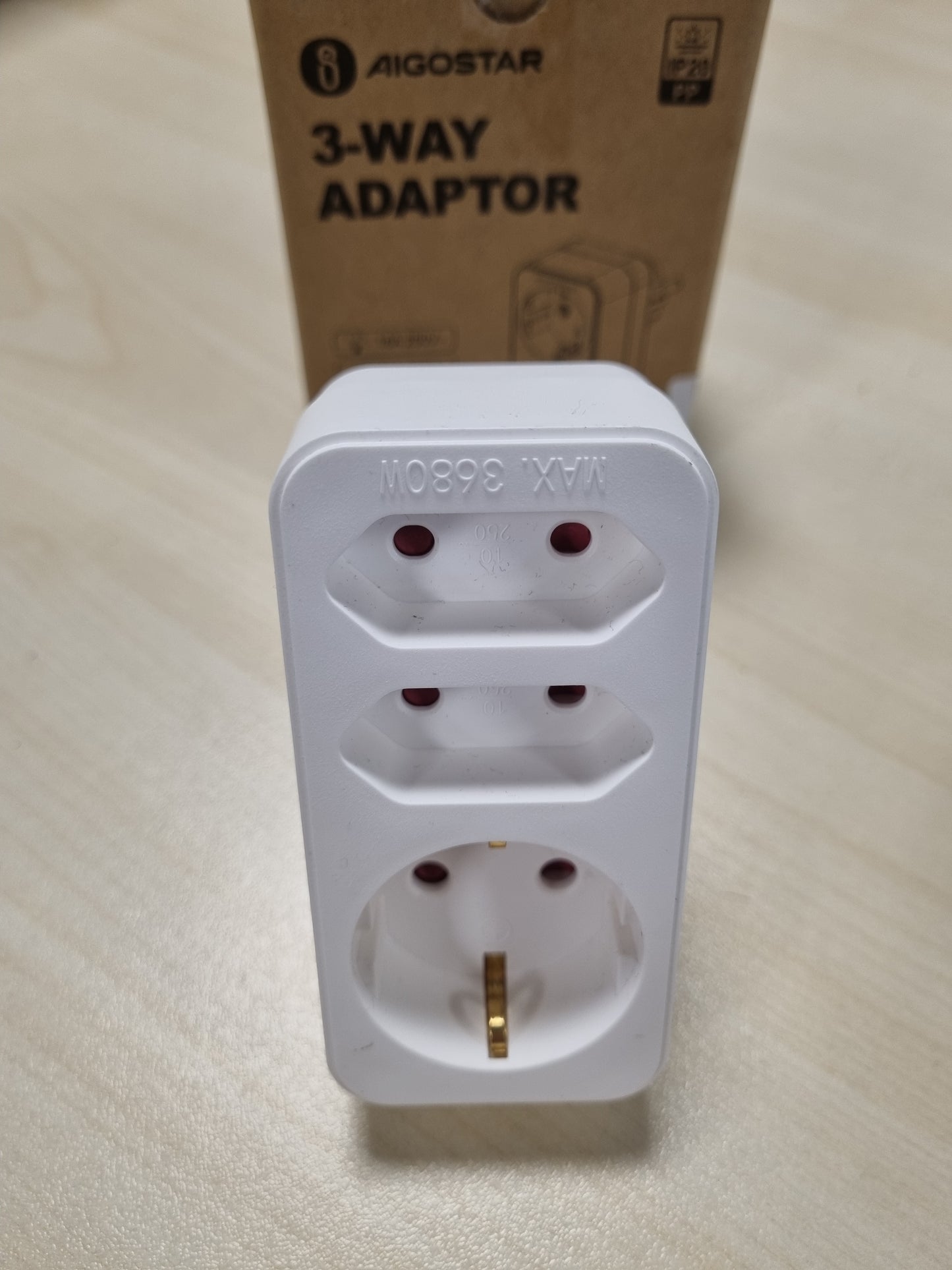 267455 - AIGOSTAR Adaptor energjie 3-kahësh me kyç sigurie për fëmijë, prizë portative me shumë priza