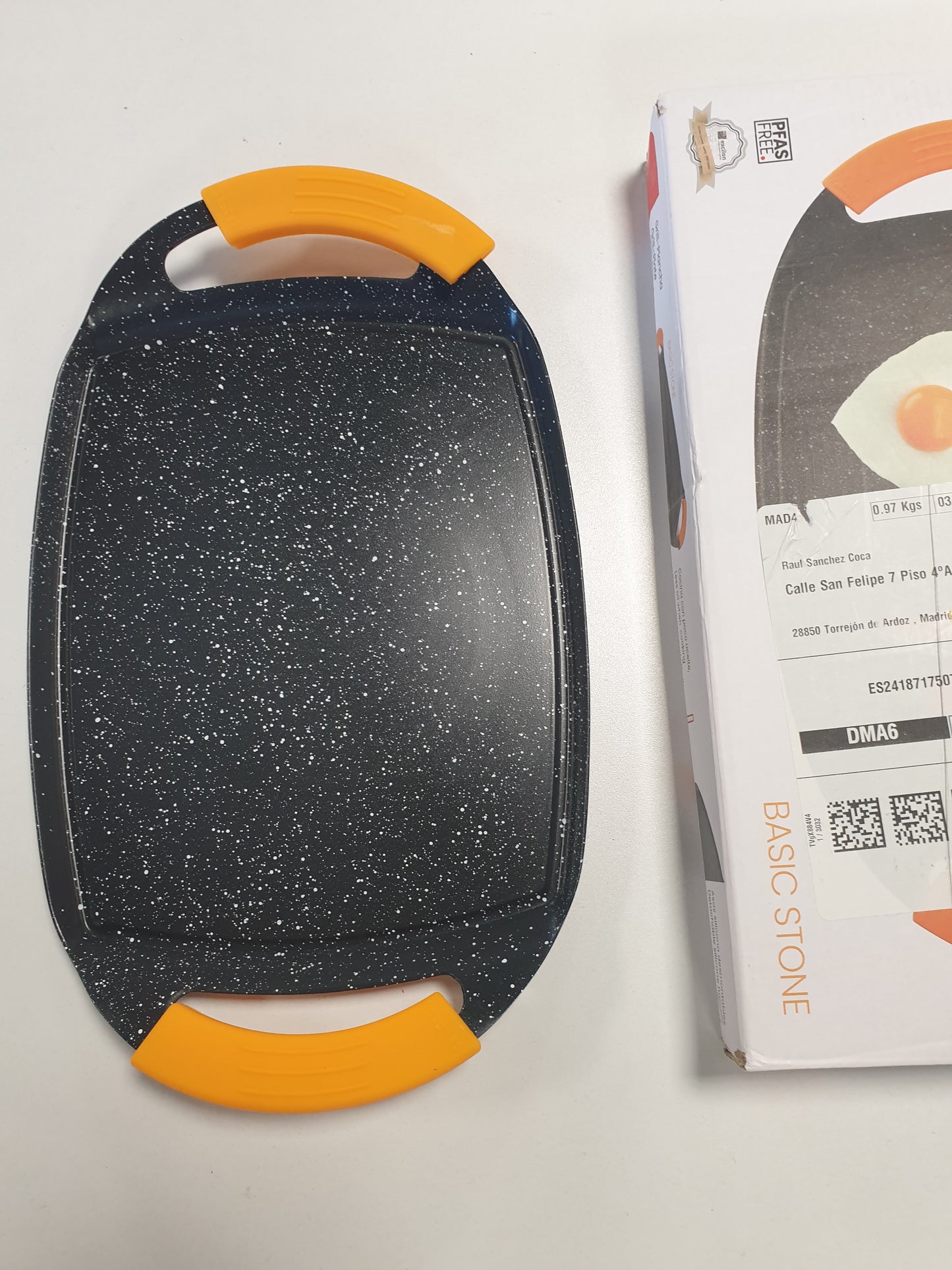 217818 - IBIL - Pllakë skare bazë prej guri, 36 x 23 cm, alumin i derdhur, në stilin e gurit jo-ngjitës, e përshtatshme për induksion.