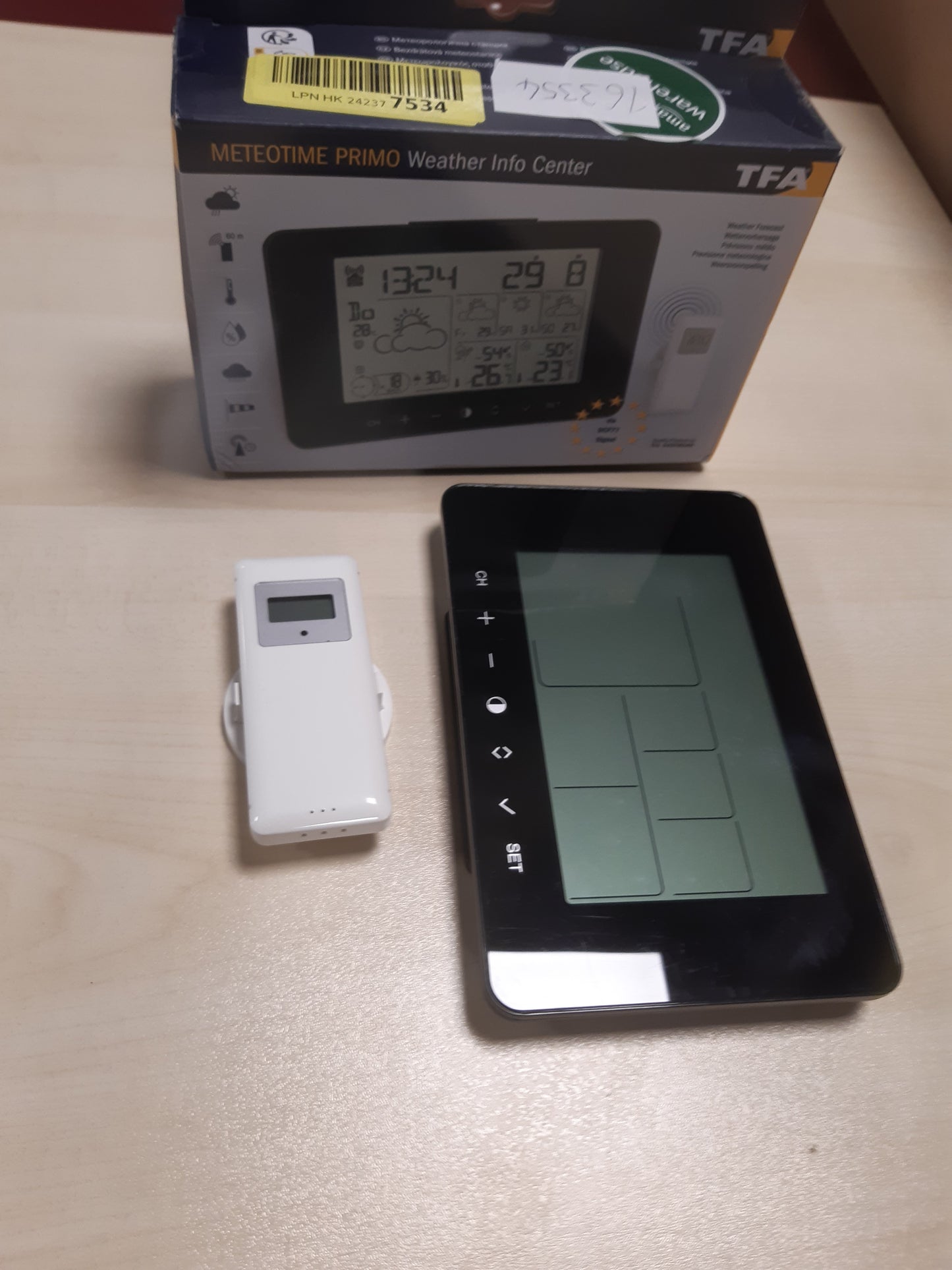 163354 - TFA DOSTMANN METEOTIME PRIMO 35.1156.01, Stacion Meteorologjik, për 90 Rajone Meteorologjike në Evropë, Probalitet Shiu, Shpejtësi Ere, Ngjyra e Zezë