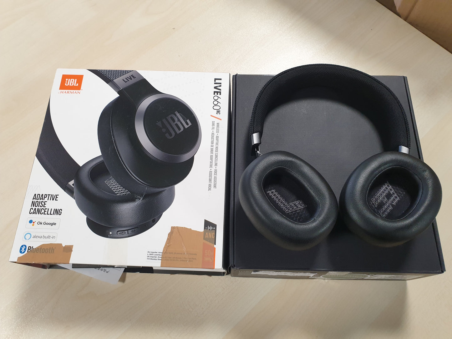 103715 - JBL LIVE 660 NC, Kufje Bluetooth mbi vesh me Anulim Adaptues të Zhurmës, Kufje të Palosshme, me Jetëgjatësi Baterie deri në 50 Orë, e Zezë