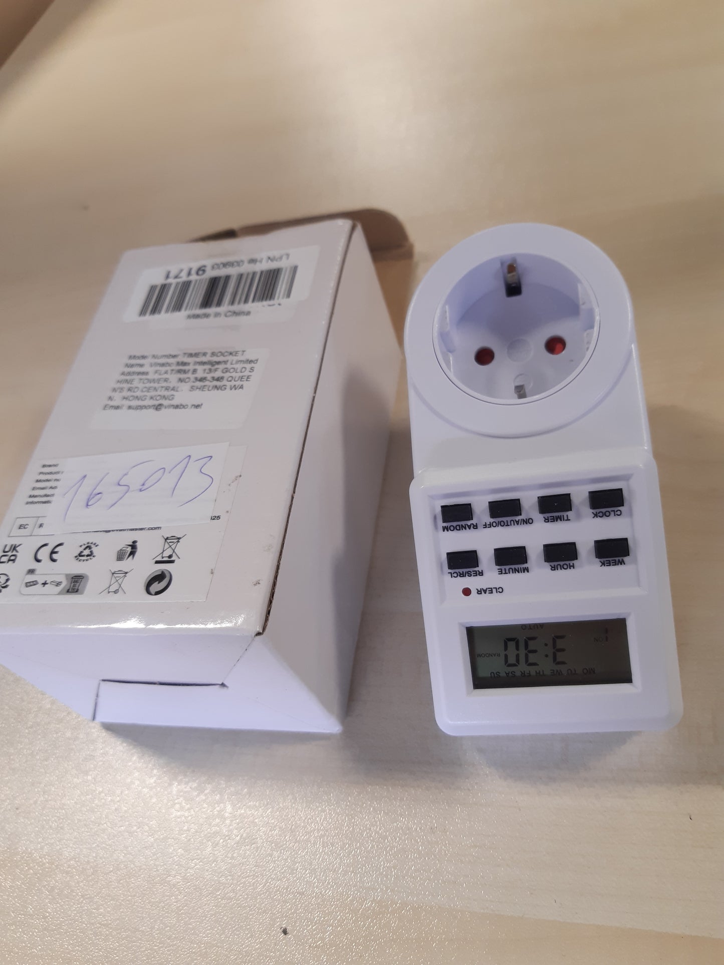 165013 - VINABO Prizë Dixhitale me Dy Kohëmatës të Programueshëm, Ekran LCD për Numërim Mbrapsht, Kontrollim të Kohëzgjatjes së Pajisjeve Elektrike