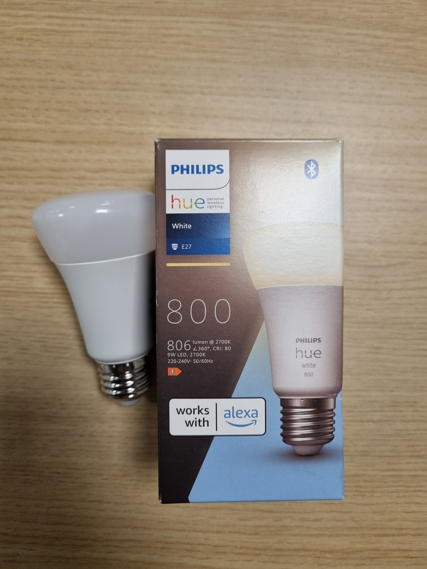 179463 - PHILIPS Hue White, Llambë LED Inteligjente E27 - Kontrollimi nëpërmjet Alexa, Google Assistant, Apple HomeKit - Ndriçim i Personalizuar dhe Kursim Energjie