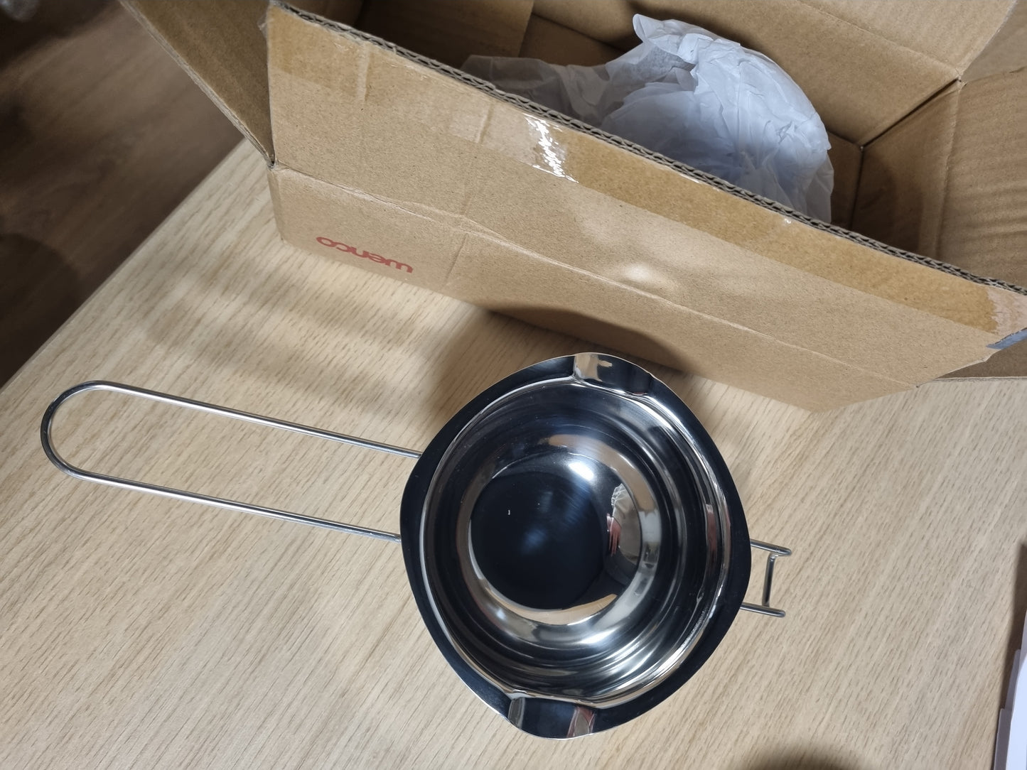 202425 - WENCO - Enë Shkrirëse për Banjë me Ujë, Rezistente ndaj Nxehtësisë, Me Dorezë për Shkrirjen e Çokollatës, Gjalpit, Dyllit, I Sigurt për Lavastovilje, i Papërshkueshëm nga Ndryshku, Përshtatshme për Pjekje dhe Gatim, Materiale Çelik Inox, 14 cm