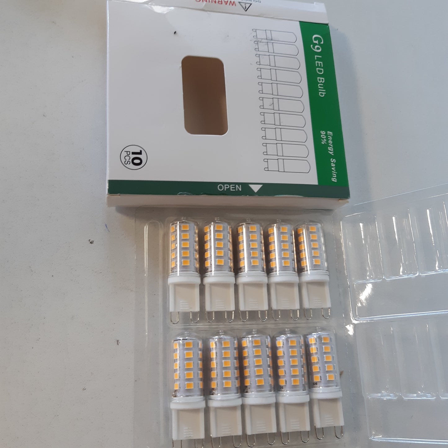 215100 - BONLUX Llampë LED G9 me errësim, e bardhë e ngrohtë 2700K, 4W ekuivalente me llambë halogjene 40W, bazë G9, pako me 10 copë