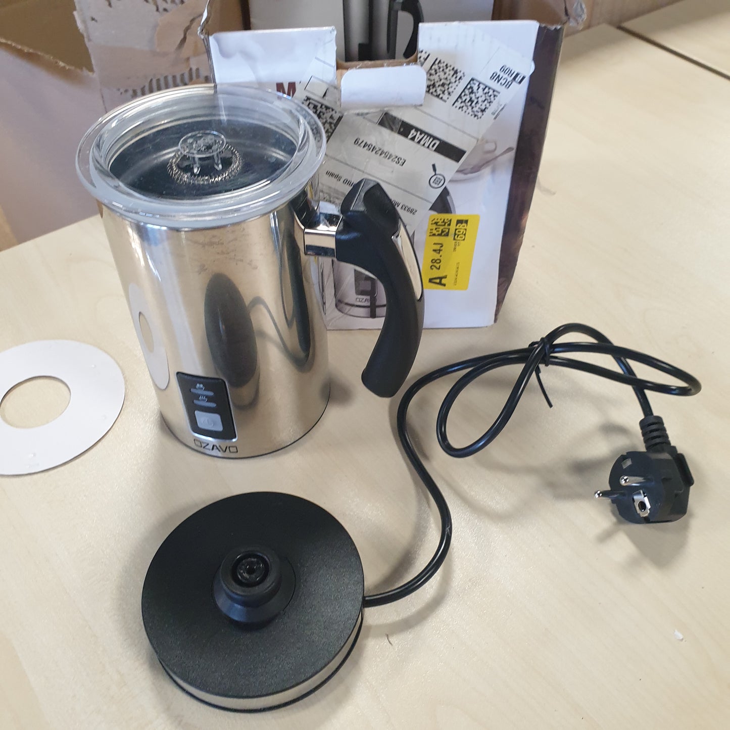 236239 - OZAVO SHKUMEZUES AUTOMATIK QUMESHTI, RRAHES ELEKTRIK QUMESHTI 500W, AVULLUES DHE NGROHES QUMESHTI PER QUMESHT 150ML/240ML, BEN SHKUME TE NXEHTE/TË FTOHTE, MBROJTJE NGA NXEHTESIA - ÇELIK INOKS 304