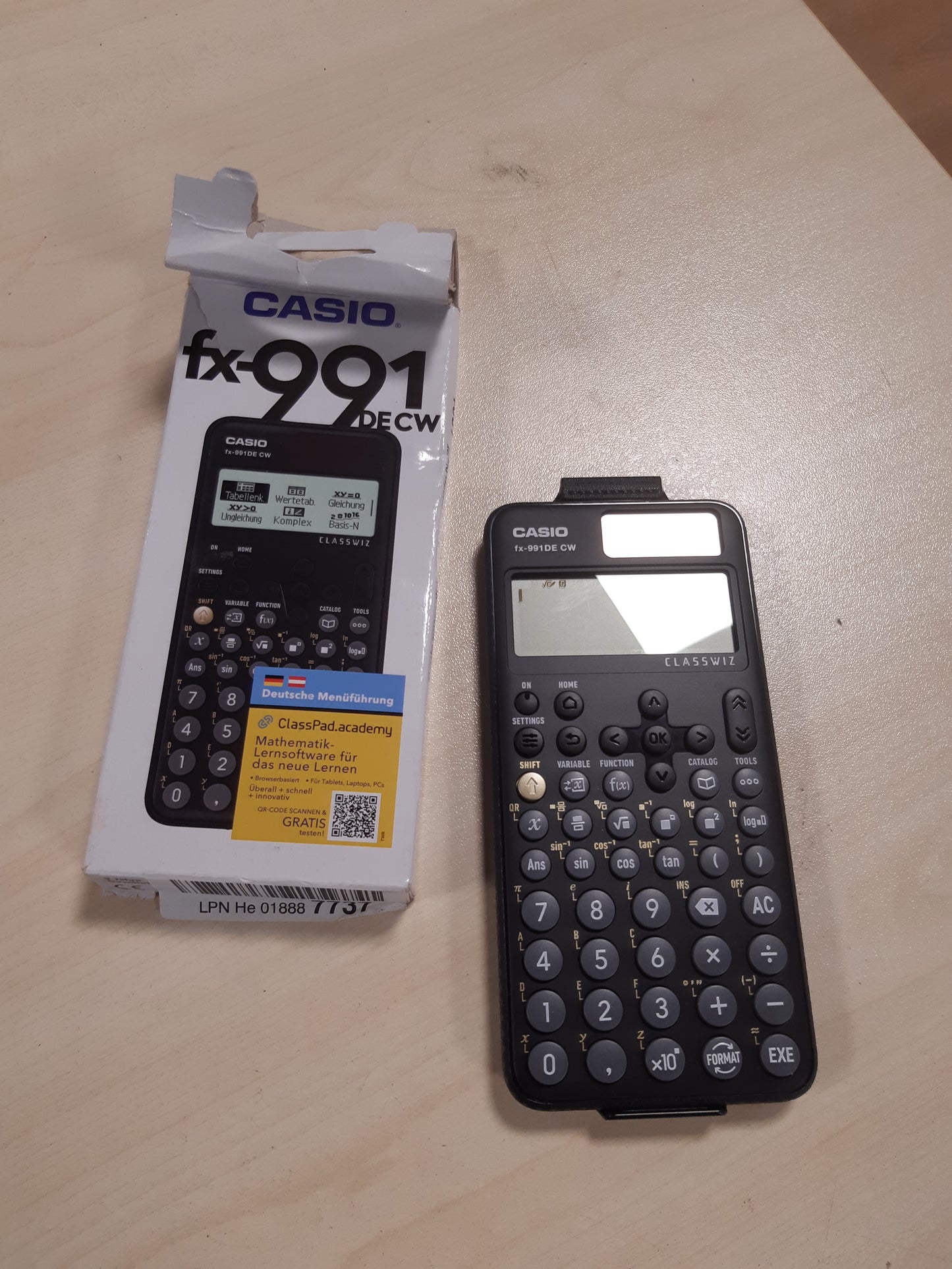 268441 - Casio Kalkulator shkencor FX-991DE CW ClassWiz, navigim në menu në gjermanisht