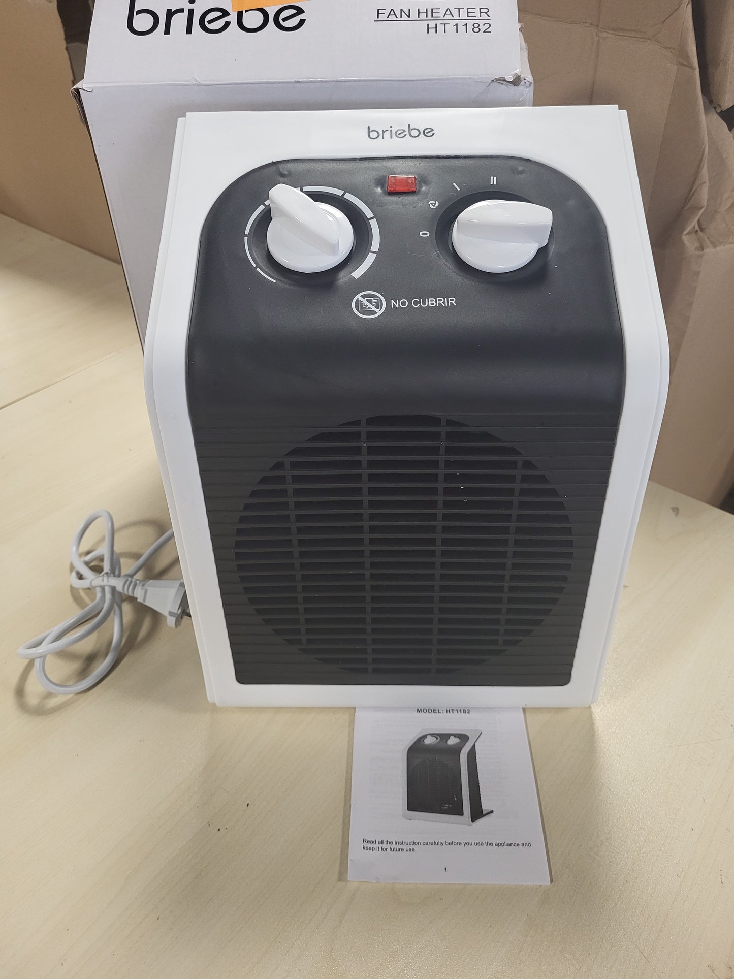 222482 - Ngrohës elektrik portativ me ventilator, 2000W, për hapësira deri në 20m², E zezë/E bardhë