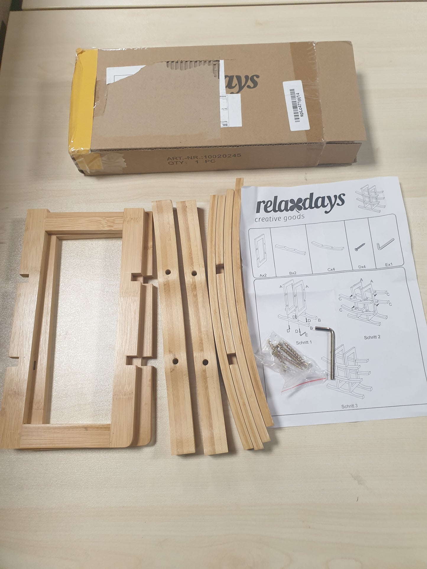 219400 - RELAXDAYS Raft vere prej bambuje, për 9 shishe standarde, 14.5 x 30 x 30 cm, natyral