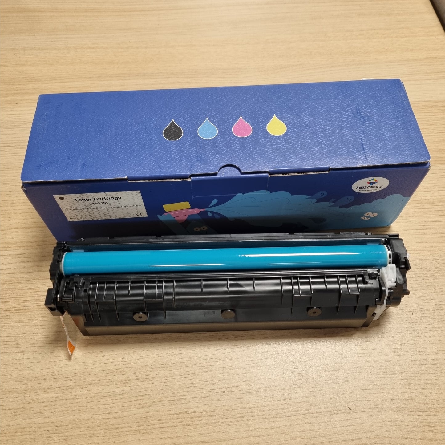 266564 - MEGOFFICE 216A Toner i Zi me Çip, i Përputhshëm me HP 216A W2410A W2411A W2412A W2413A për Color LaserJet Pro MFP M183fw M182nw M182n M155a M155nw.
