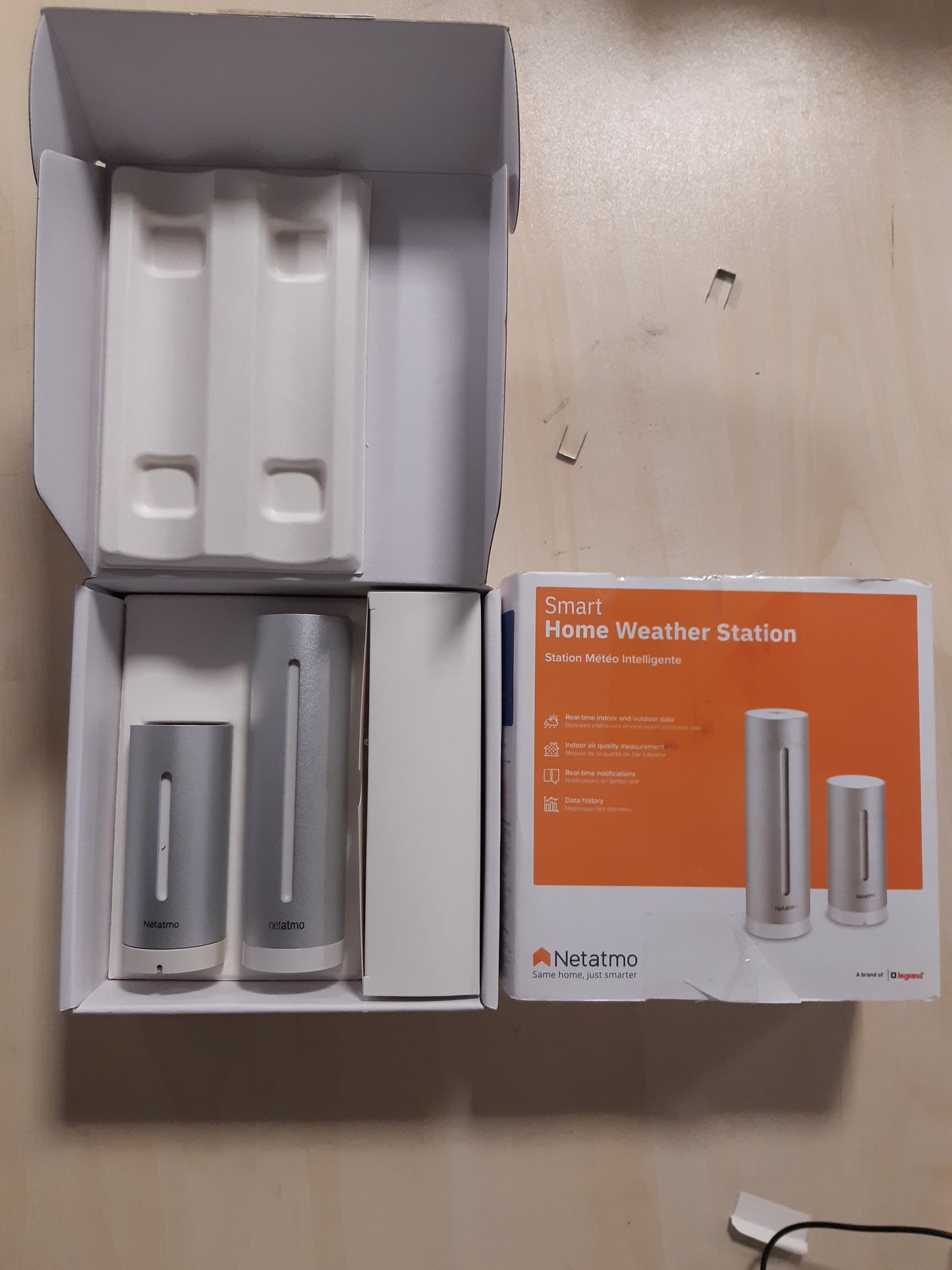 164302 - NETATMO Stacioni i Meteorologjisë Inteligjente me Wi-Fi, Sensorë për Brenda dhe Jashtë, Higrometër, Parashikimi i Motit, Cilësia e Ajrit, Kompatibil me Amazon Alexa dhe Apple HomeKit, Modeli NWS01-EC