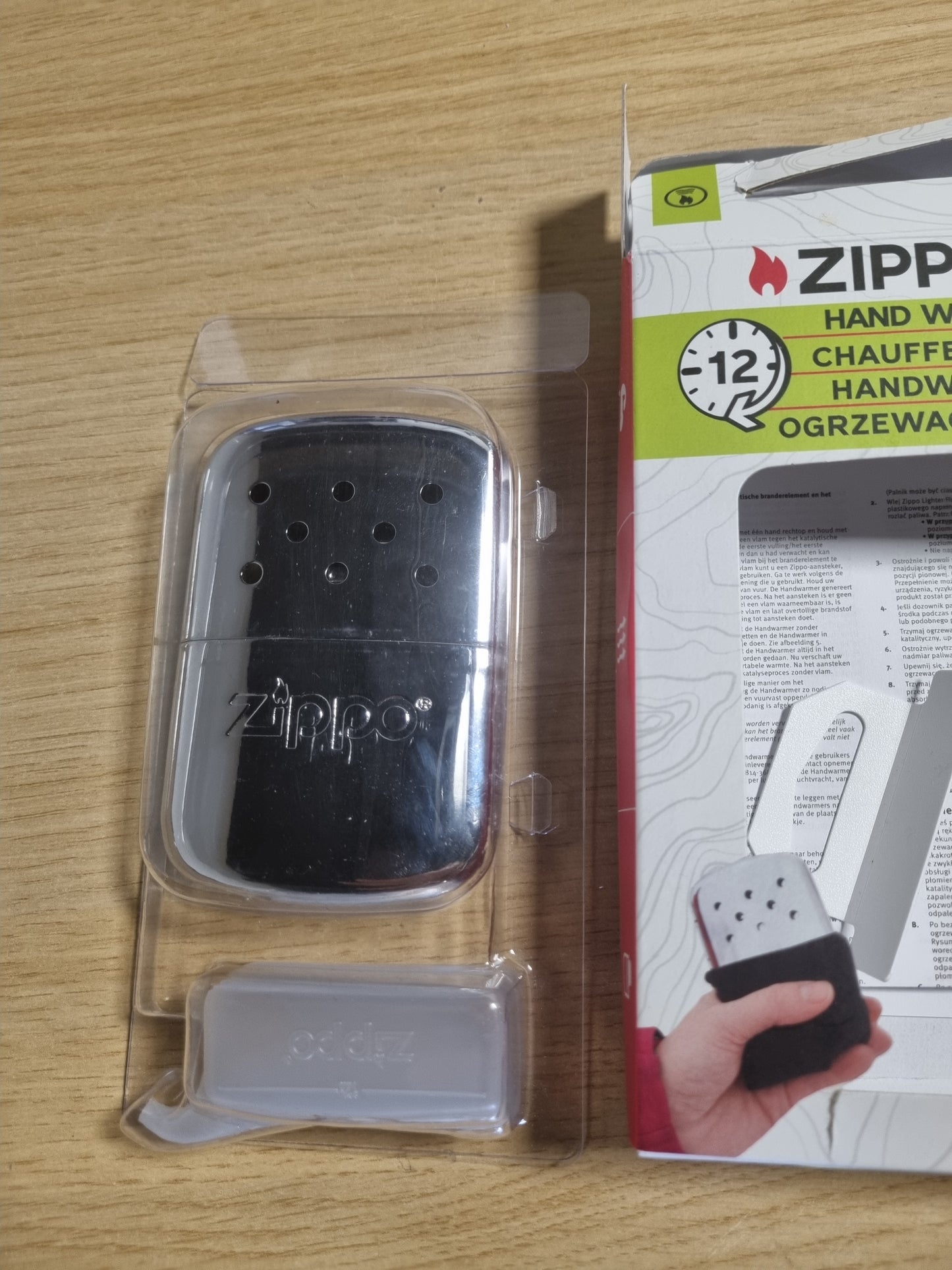 221906 - ZIPPO Ngrohës duarsh - 12 orë nxehtësi - Mund të mbushet me lëng çakmaku - Ripërdorueshëm - Ngrohës xhepi - Krom me lustër të lartë