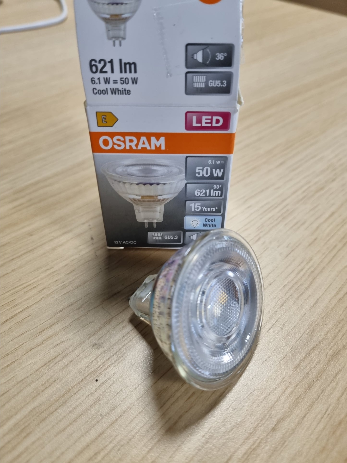 224858 - OSRAM Reflektor LED Spot Star MR16, 4000K i Bardhë Neutral, 6.1W, GU5.3, Kënd Rrezetimi 36°, 621 lm, Tension i Ulët, 15,000 orë