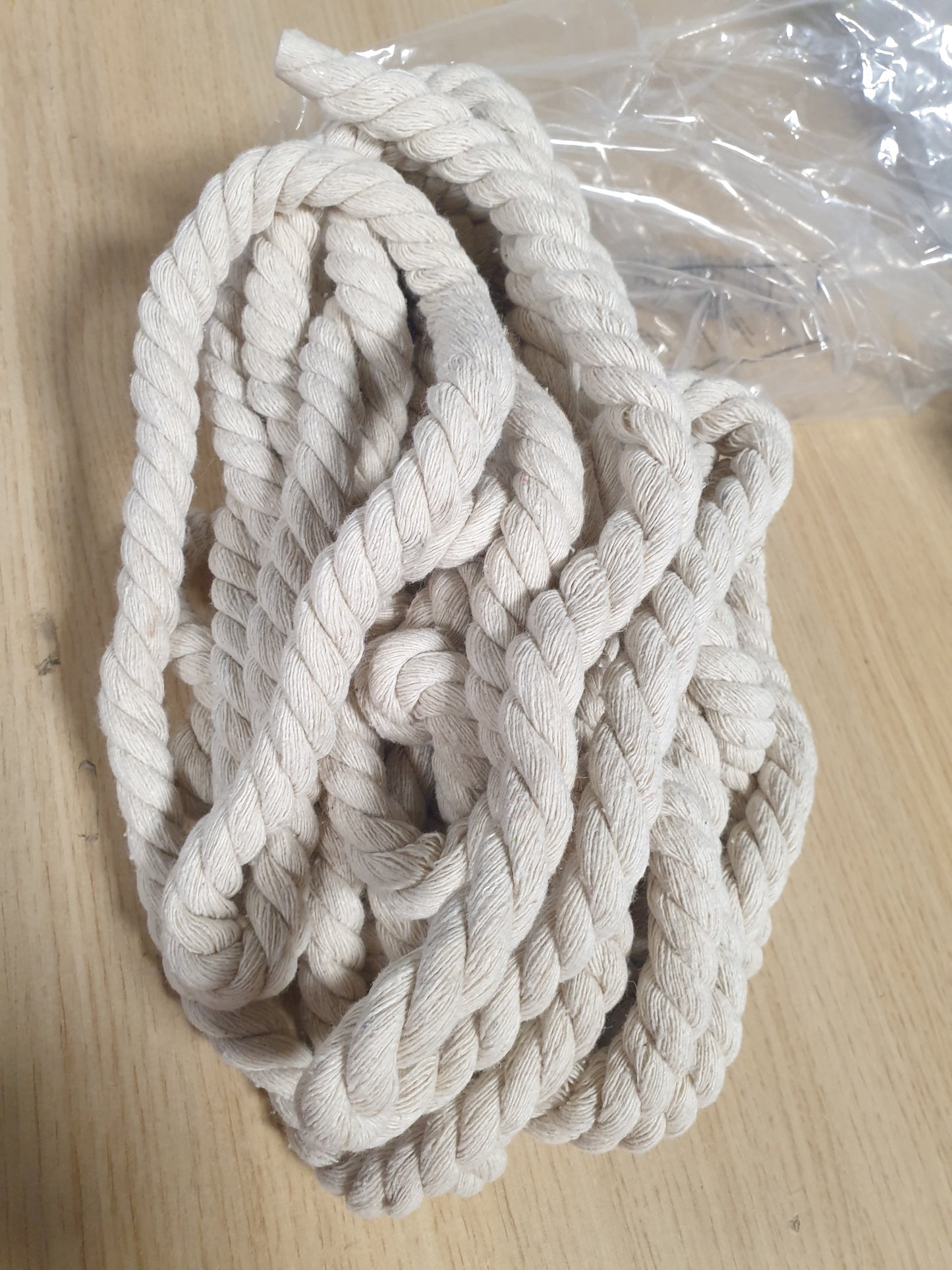 230147 - KORDON MAKRAMEJE LEREATI 10MM X 10M, FIJE PAMBUKU NATYRAL PËR MAKRAME, KORDON I TRASHË, DEKORIM BIMESH PËR VARJE NË MUR