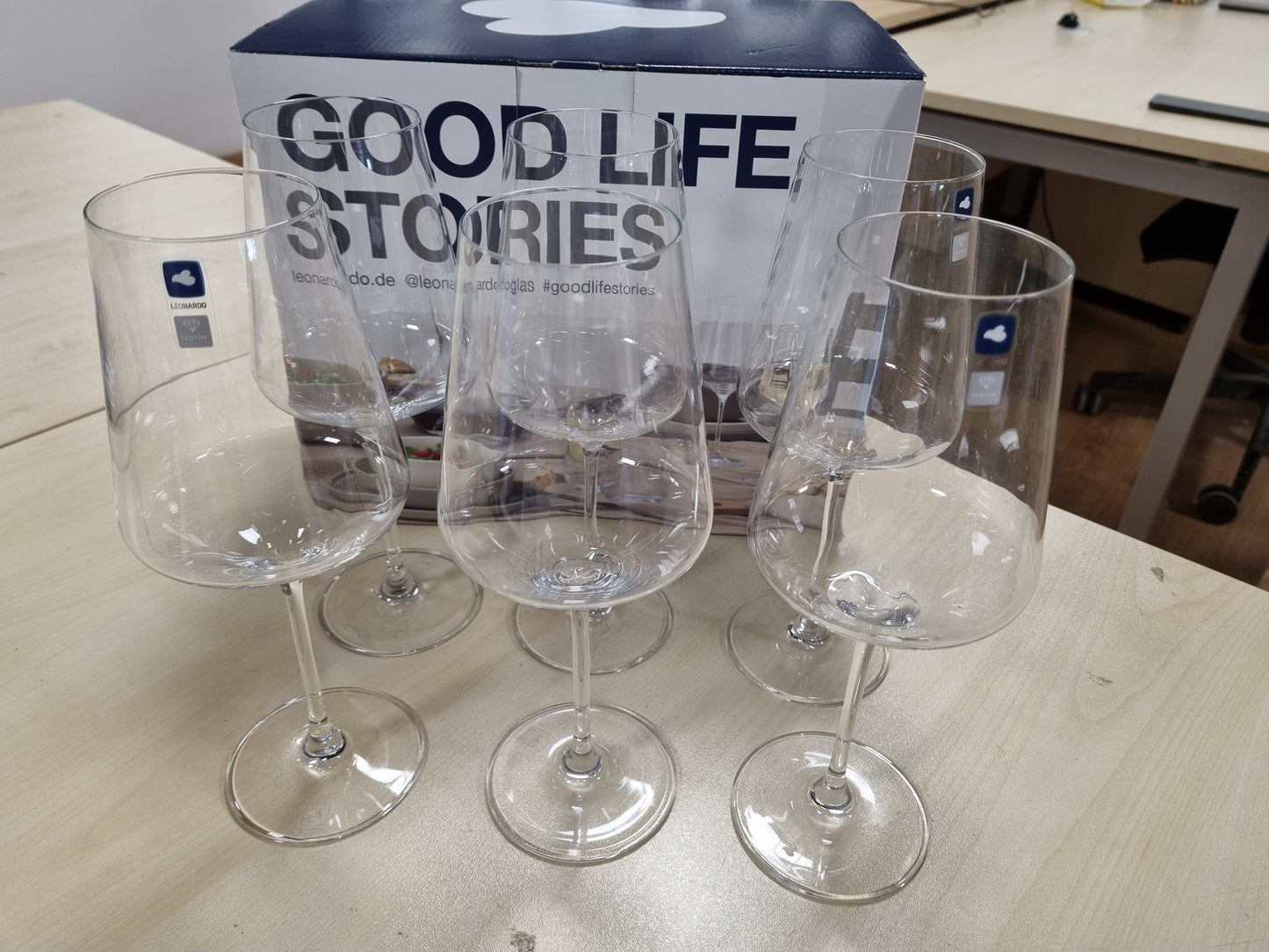 222816 - LEONARDO HOME Gota për Verë të Bardhë PUCCINI, Set me 6 copë, 560 ml, rezistente ndaj gërvishtjeve, mund të lahet në lavastovilje