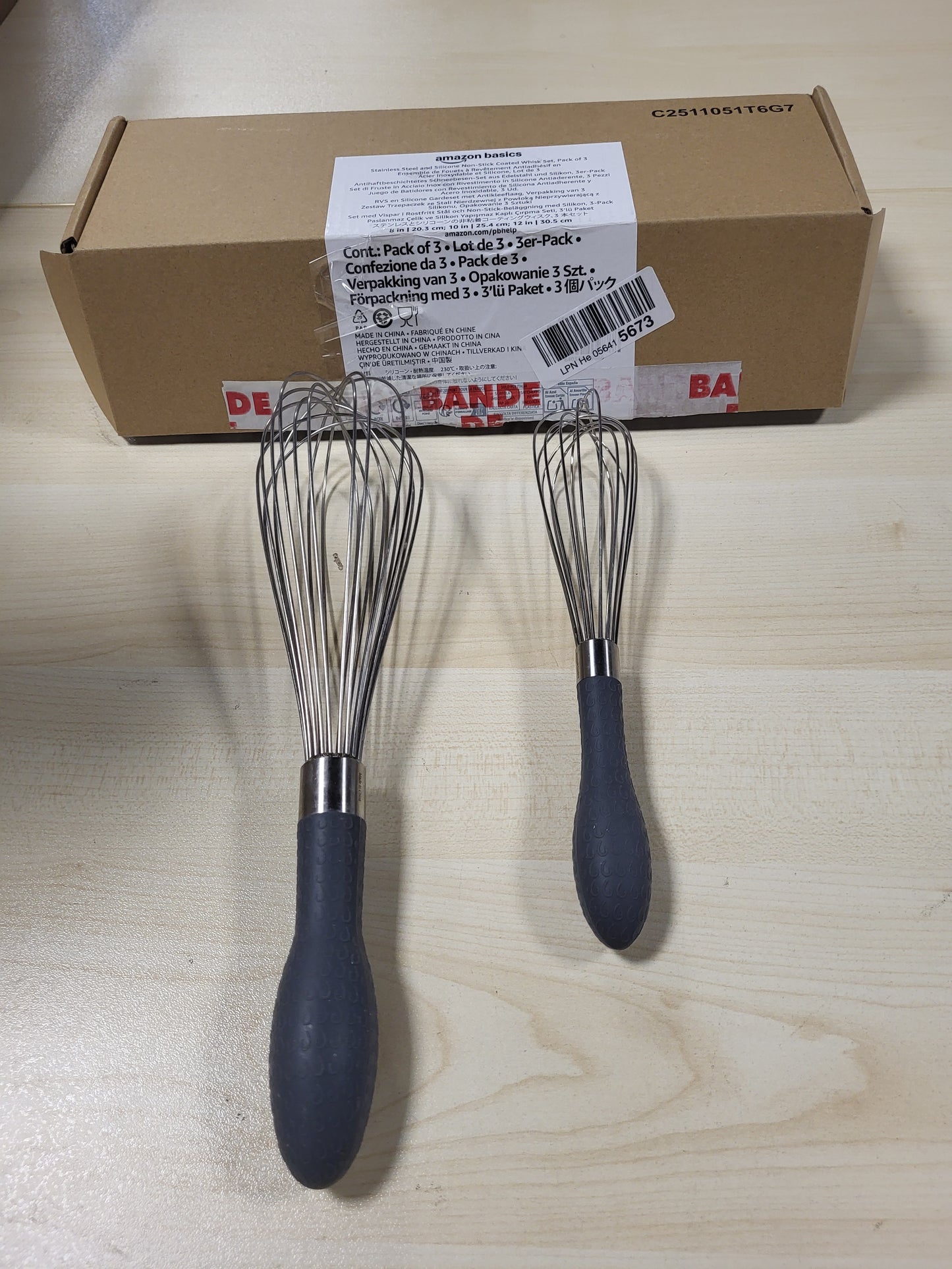 216205 - AMAZON BASICS Rrihëse teli prej çeliku inox, 3 copë