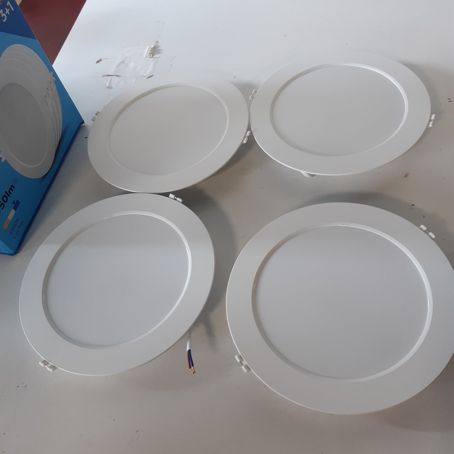 223617 - GARZA Paketa 3+1 Dritë LED e Ngulitur në Tavan 18W, 6500k, Ø220x29mm, 120º, Dritë Tavani e Bardhë e Sheshtë