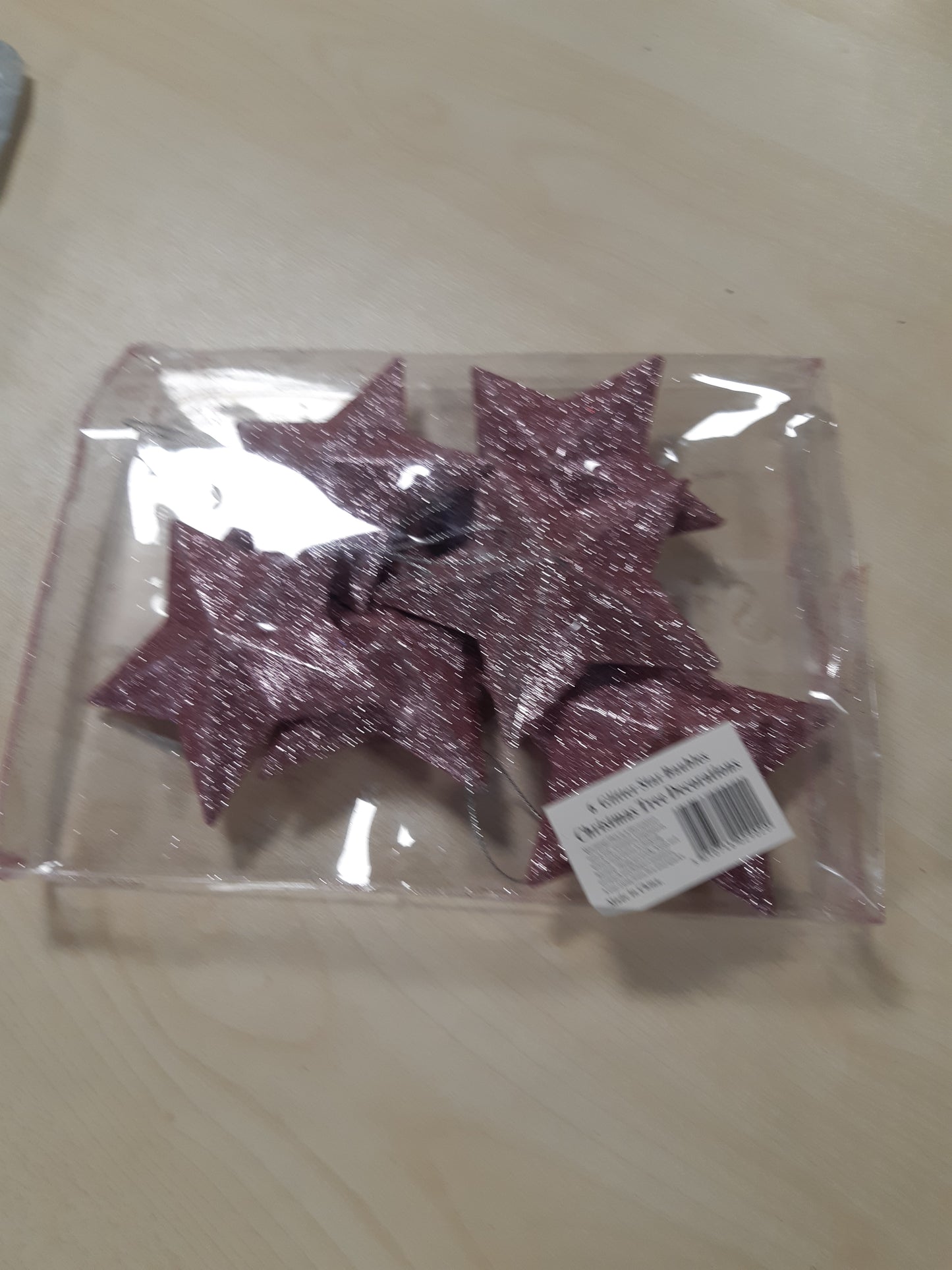 211337 - SIMPLY PRODUCTS Topa yjesh 3D, Dekorime për pemën e Krishtlindjeve, Madhësi 6-8 cm, Ngjyra Rozë