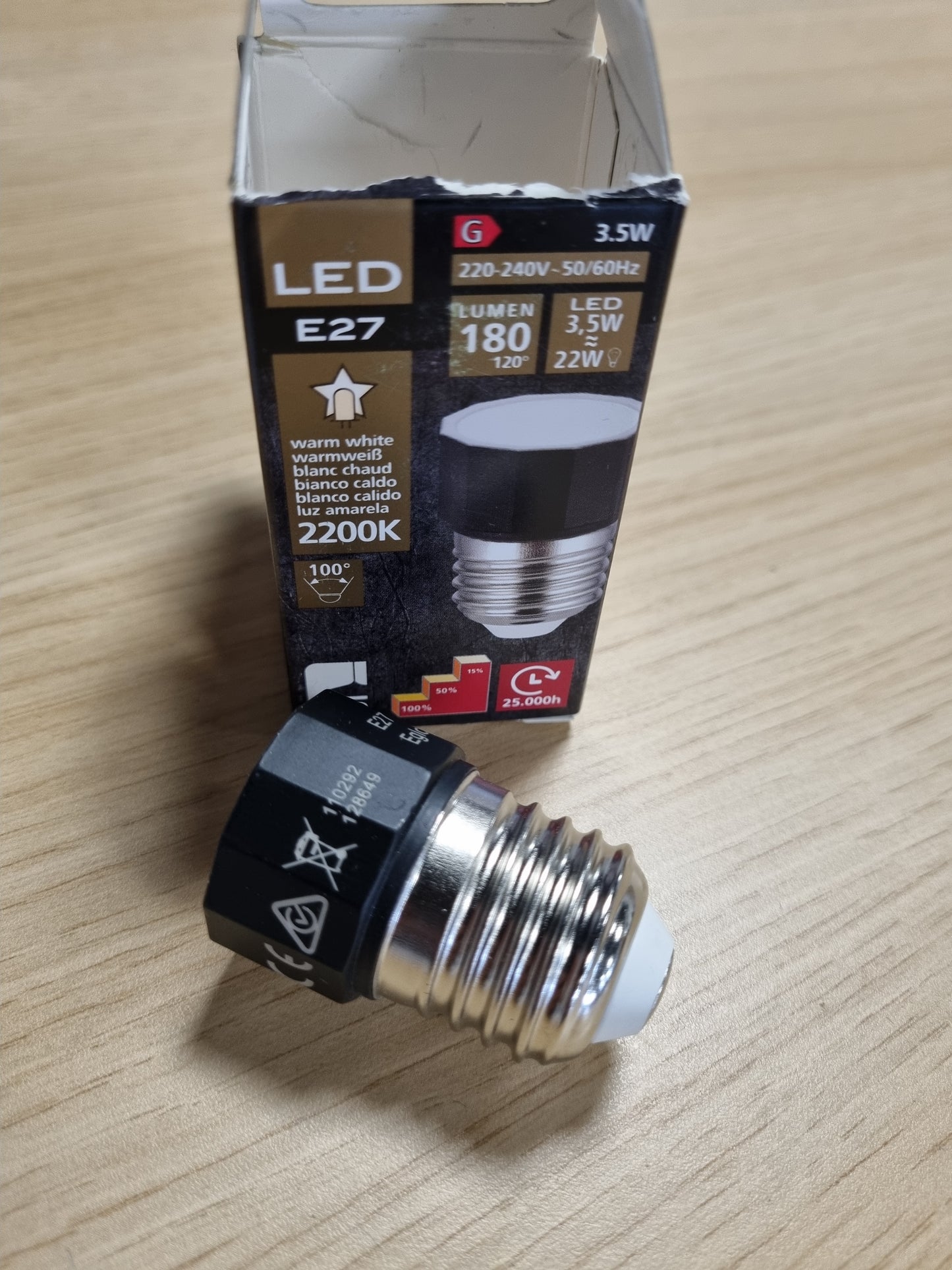 216181 - EGLO Llambë LED E27, e errësueshme, 3.5 vat, 2200 Kelvin, Ø 3.2 cm