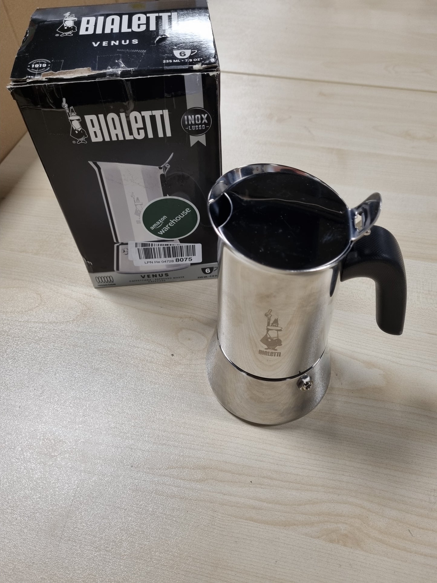 226675 - BIALETTI Venus Induction Makinë kafeje për espresso, çelik inox, 6 gota, 235 ml, alumini, argjendi