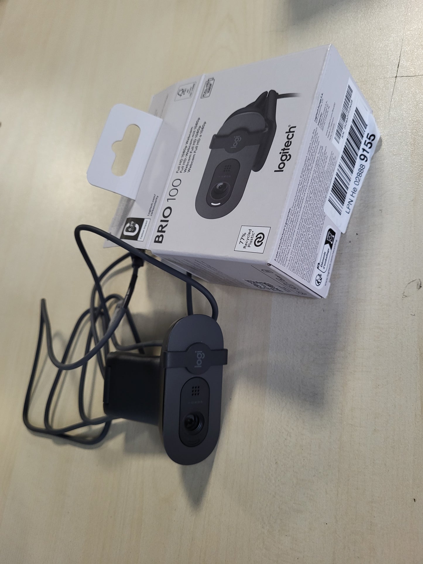 266520 - LOGITECH Kamera Web Brio 100 Full HD, Kompensim Automatik i Dritës, Mikrofon i Integruar, Mbulesë Privatësie, USB-A, për Microsoft Teams, Google Meet, Zoom - Graphite