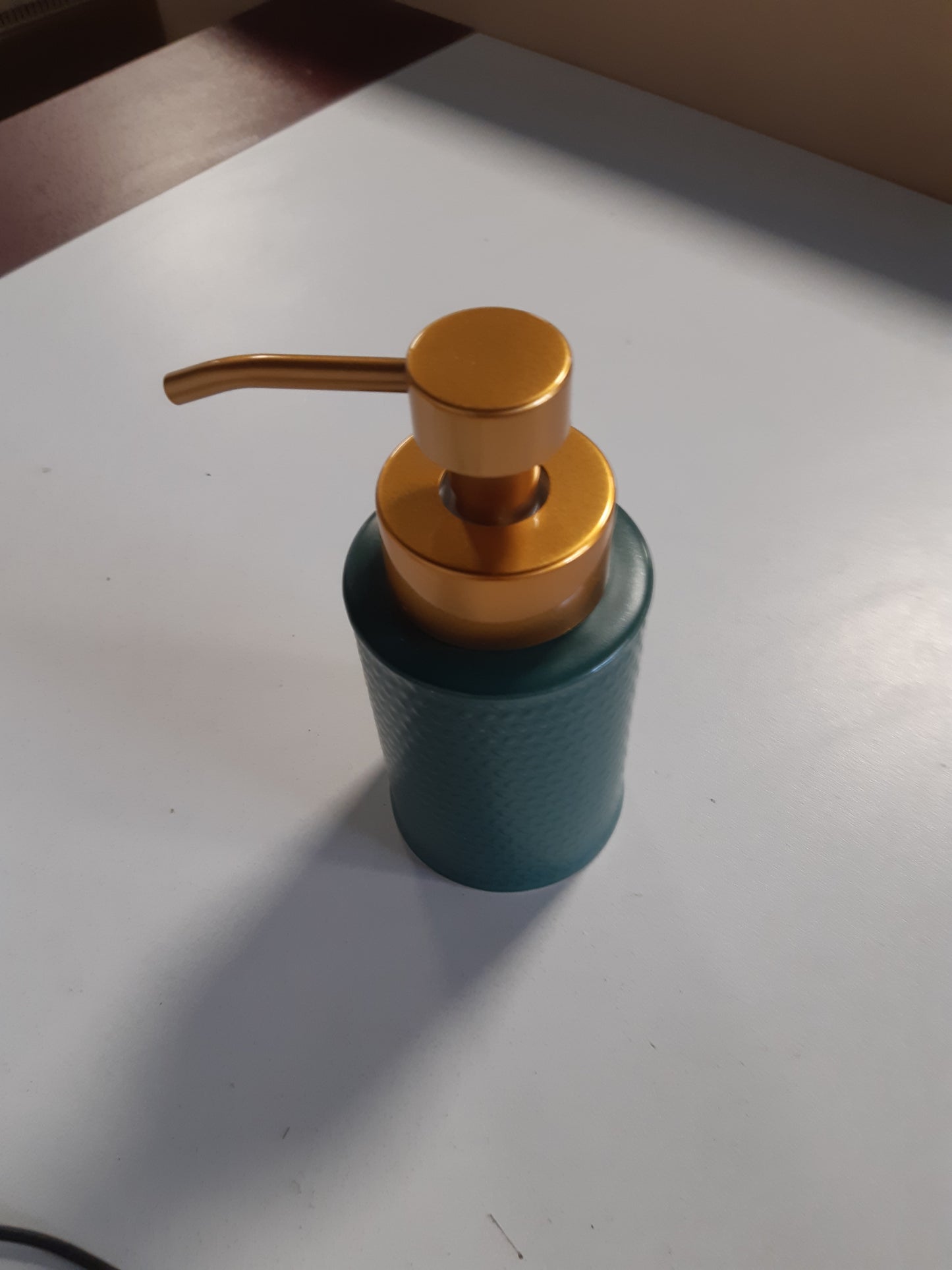 246768 - Dispenser sapuni me shkumë, qeramik, vintage, për banjo (jeshile e errët)
