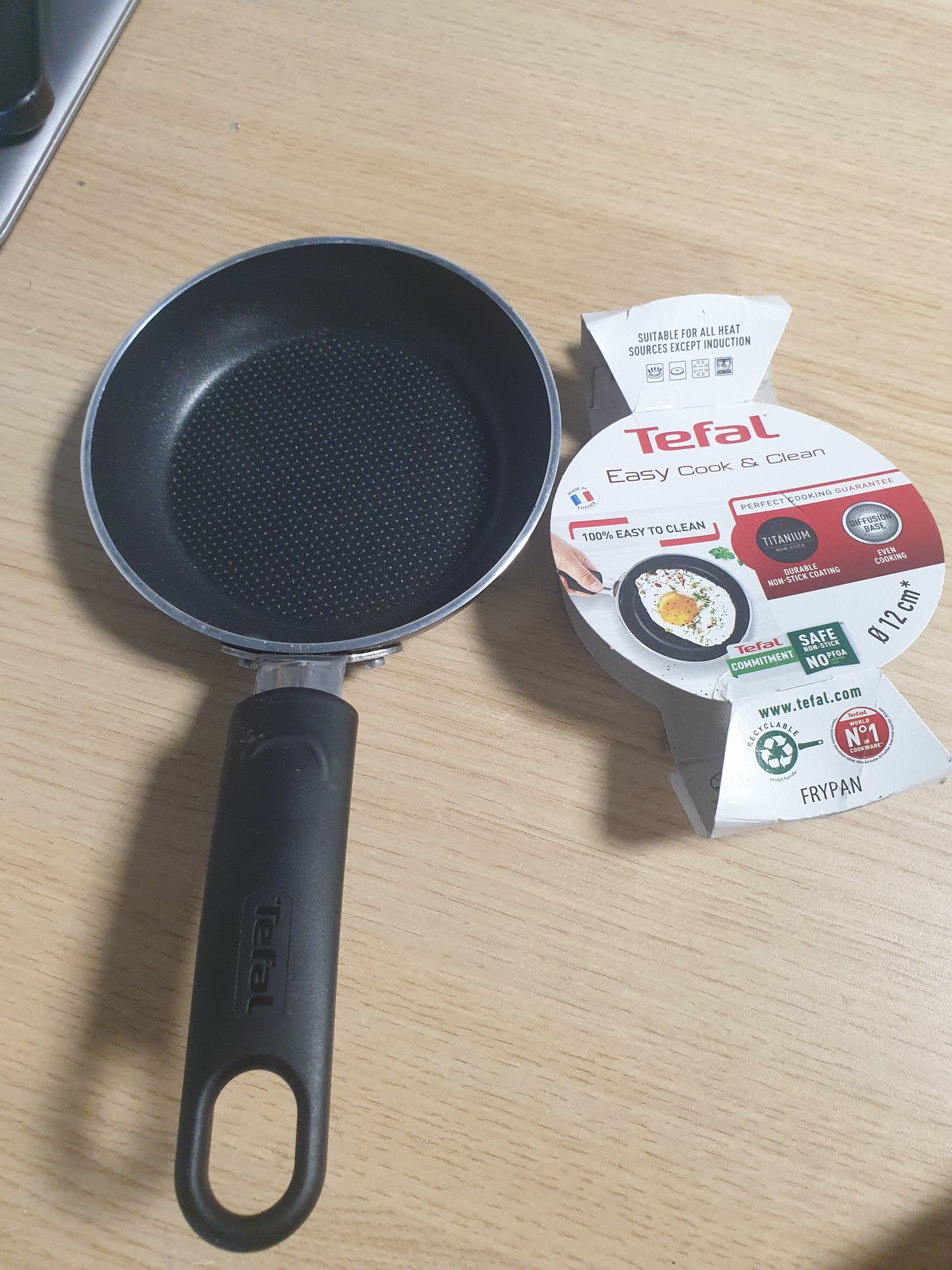 263454 - TEFAL Tigan Ideal Mini One Egg Wonder, alumini, i zi, 12 cm