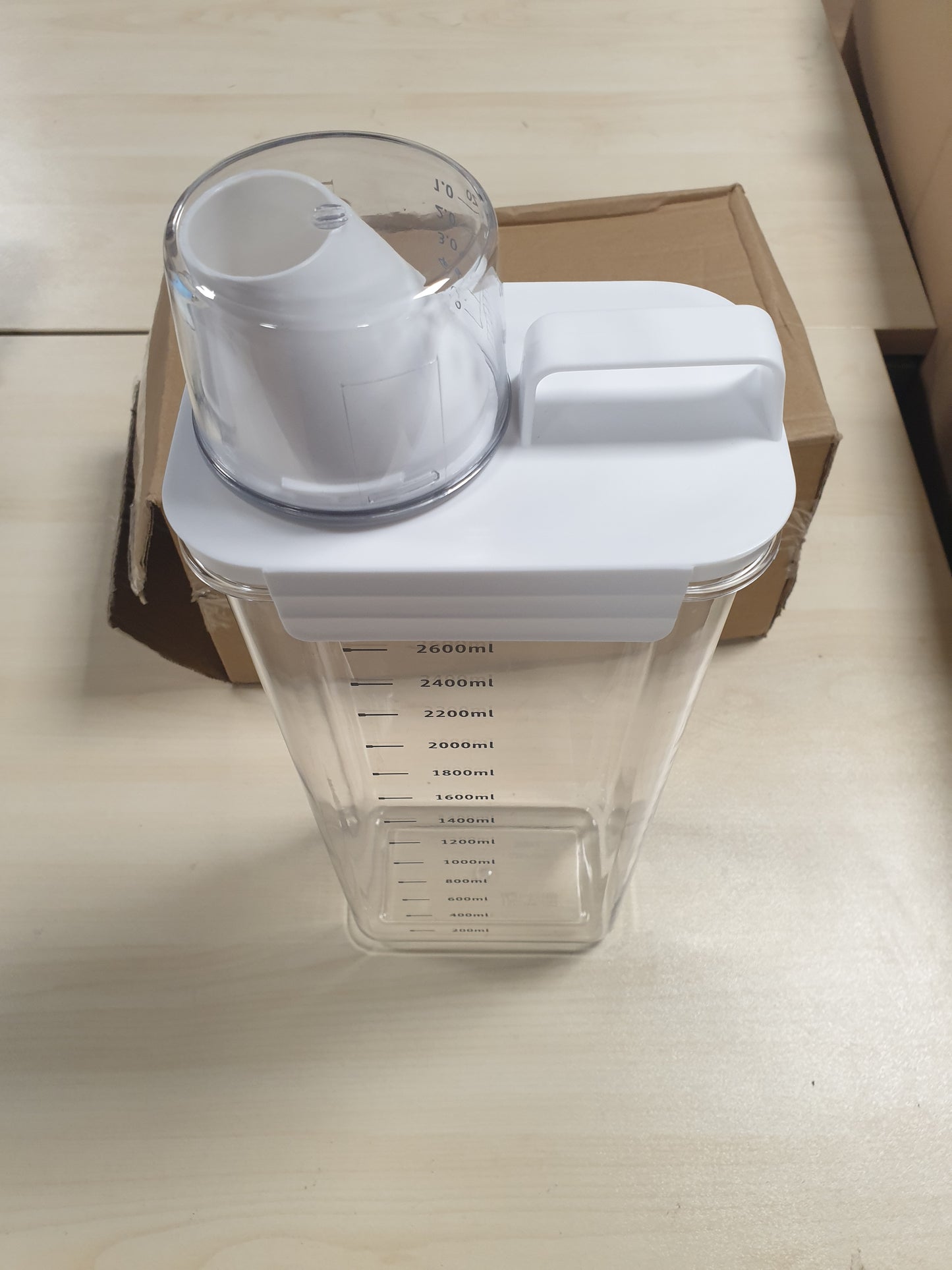 256230 - CBILZXER Ndihmës Dozimi për Detergjent Lavanderie, Paketim me 2 Dozator Detergjenti 2900ml, me Gotë Matëse, Plastikë e Transparente PET, Pa BPA