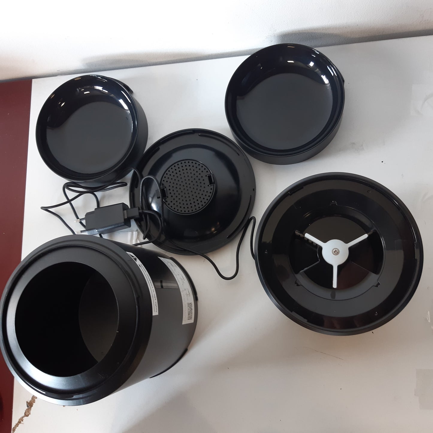 255213 - AONBOY Ushqyes Automatik i Dyfishtë për Mace, Dispenser Automatik 5L me WiFi 2.4G dhe Kohëmatës për Ushqim të Tharë, E Zezë