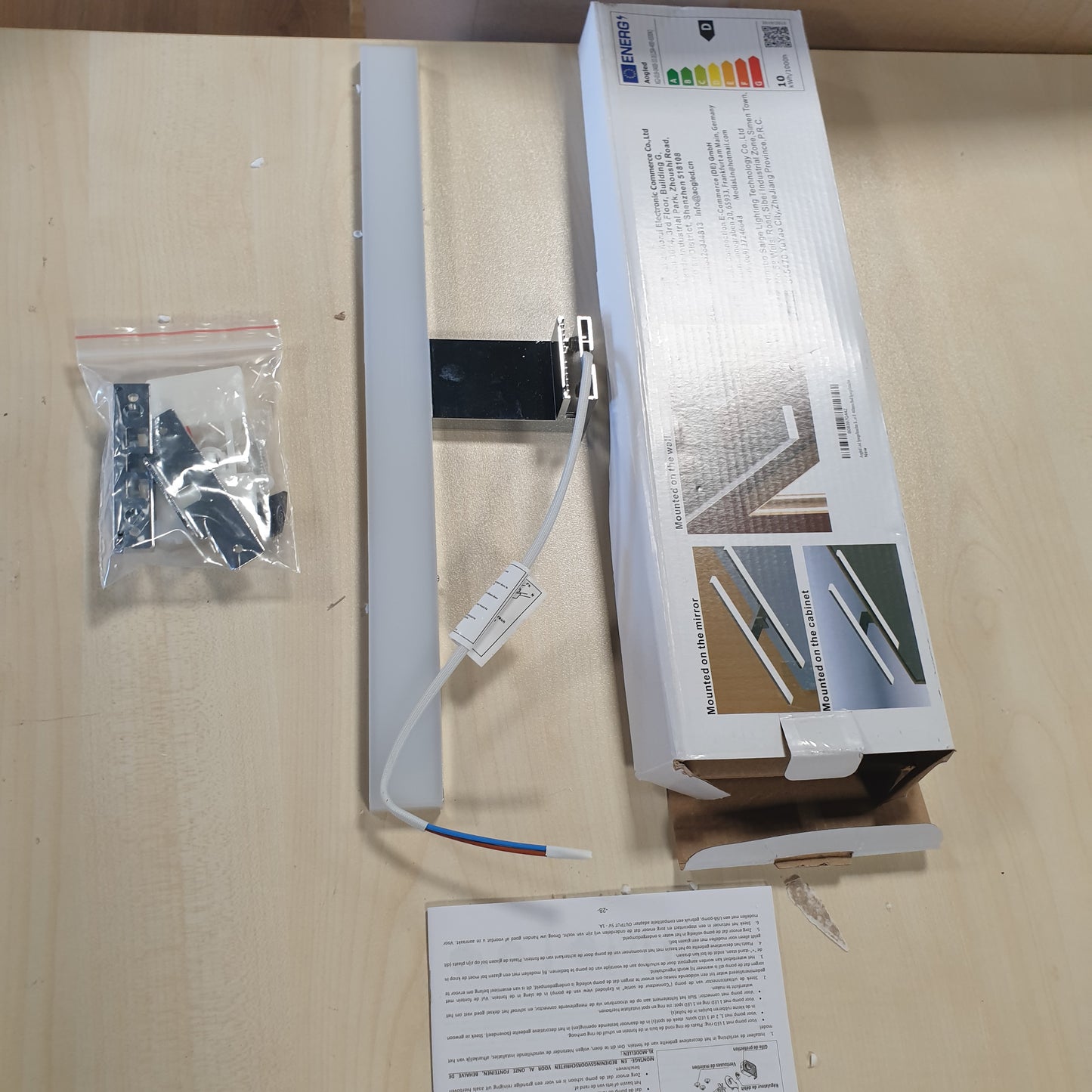 208643 - AOGLED Dritë Pasqyre Banjoje LED 10W 820LM 40cm 230V 6500K, Dritë Muri Pa Dridhje 3-në-1, Ngjyra e Bardhë e Ftohtë 400 mm