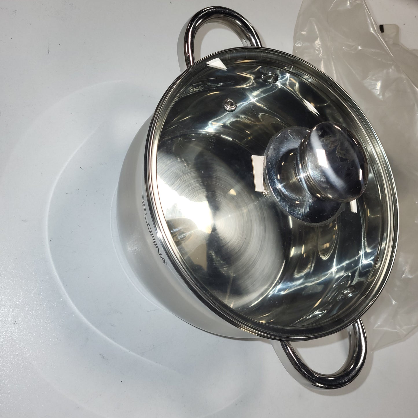 227799 - FLORINA Tenxhere prej çeliku inox (3.4 L) | Diametër 20 cm | E pajtueshme me induksion, e përshtatshme për të gjitha sobat