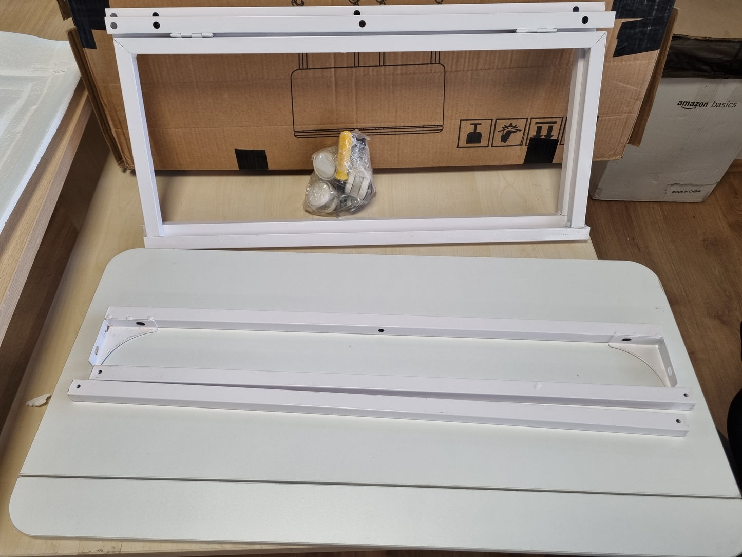 167097 - TAOTIGZU Tavolinë e Vogël Kompjuteri, e Palosshme, Laptop me Montim të Lehtë të Palosshëm, Tavolinë Kompakte e Rrotullueshme për Studim dhe Shkrim, e Bardhë, madhësia 80x40cm