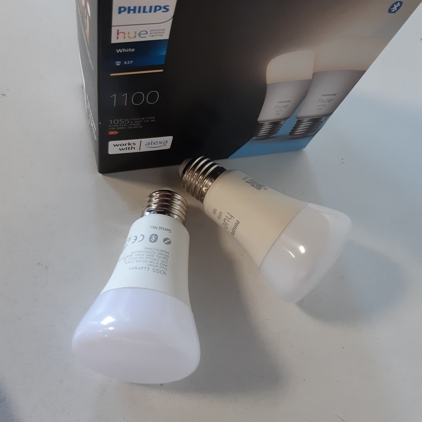218454 - PHILIPS HUE Pllaka Dyshe e Bardhë E27, 2x1055lm, Dritë e Bardhë e Ngrohtë, Kontrollueshme me Aplikacion, Pajtueshme me Amazon Alexa