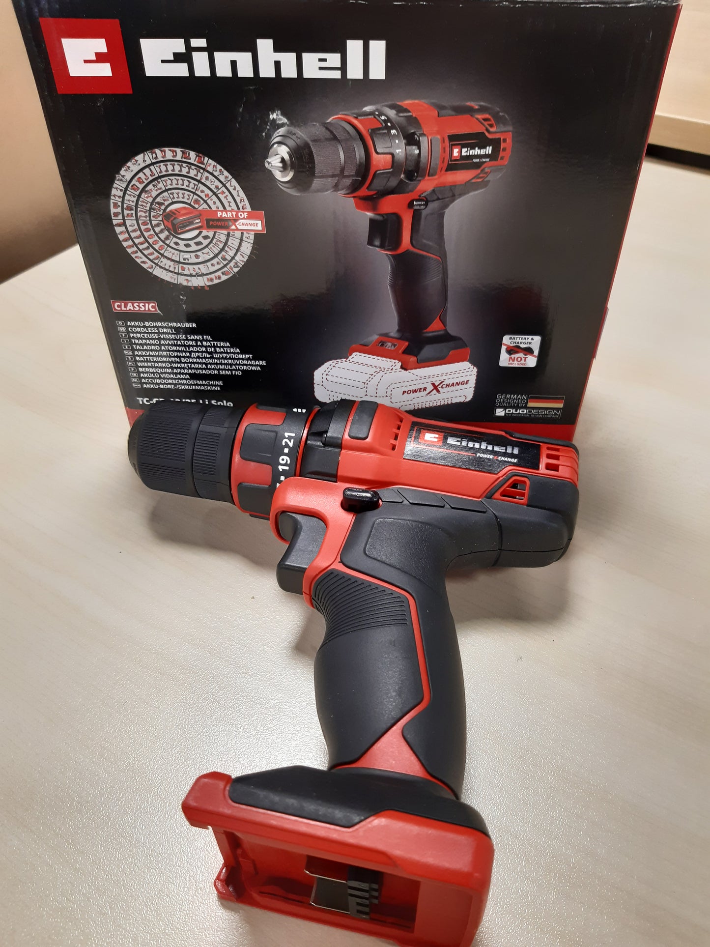 163528 - EINHELL Sharrë pa tel TC-CD 18/35 Li-Solo me Rrumbullakës të Dyfishtë 35 Nm, Shpejtësi Rrotullimi 0-550 rpm, pa Bateri dhe Karikues