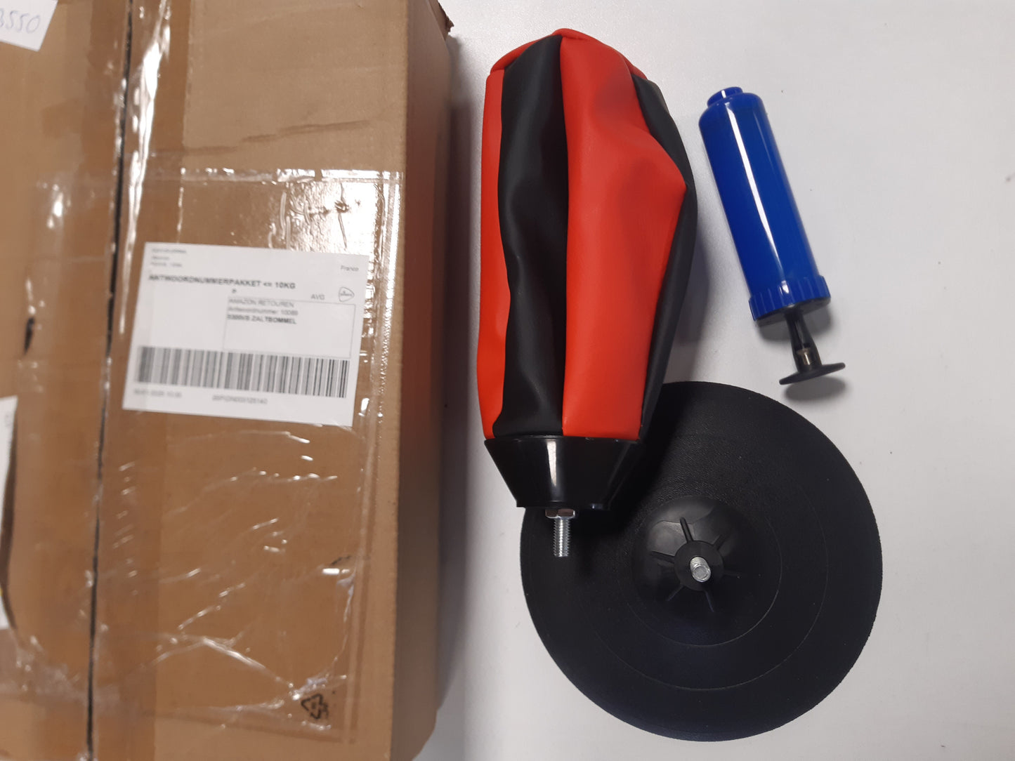 233550 - RELAXDAYS Qese boksi për tavolinë, e zezë/e kuqe, për stres, me gotë thithëse