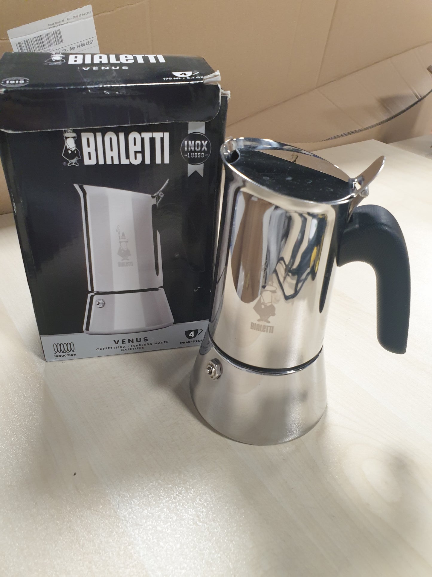 218080 - BIALETTI - Makinë espresso induksion Venus, çelik inox, 4 filxhanë (170 ml), ngjyrë argjendi