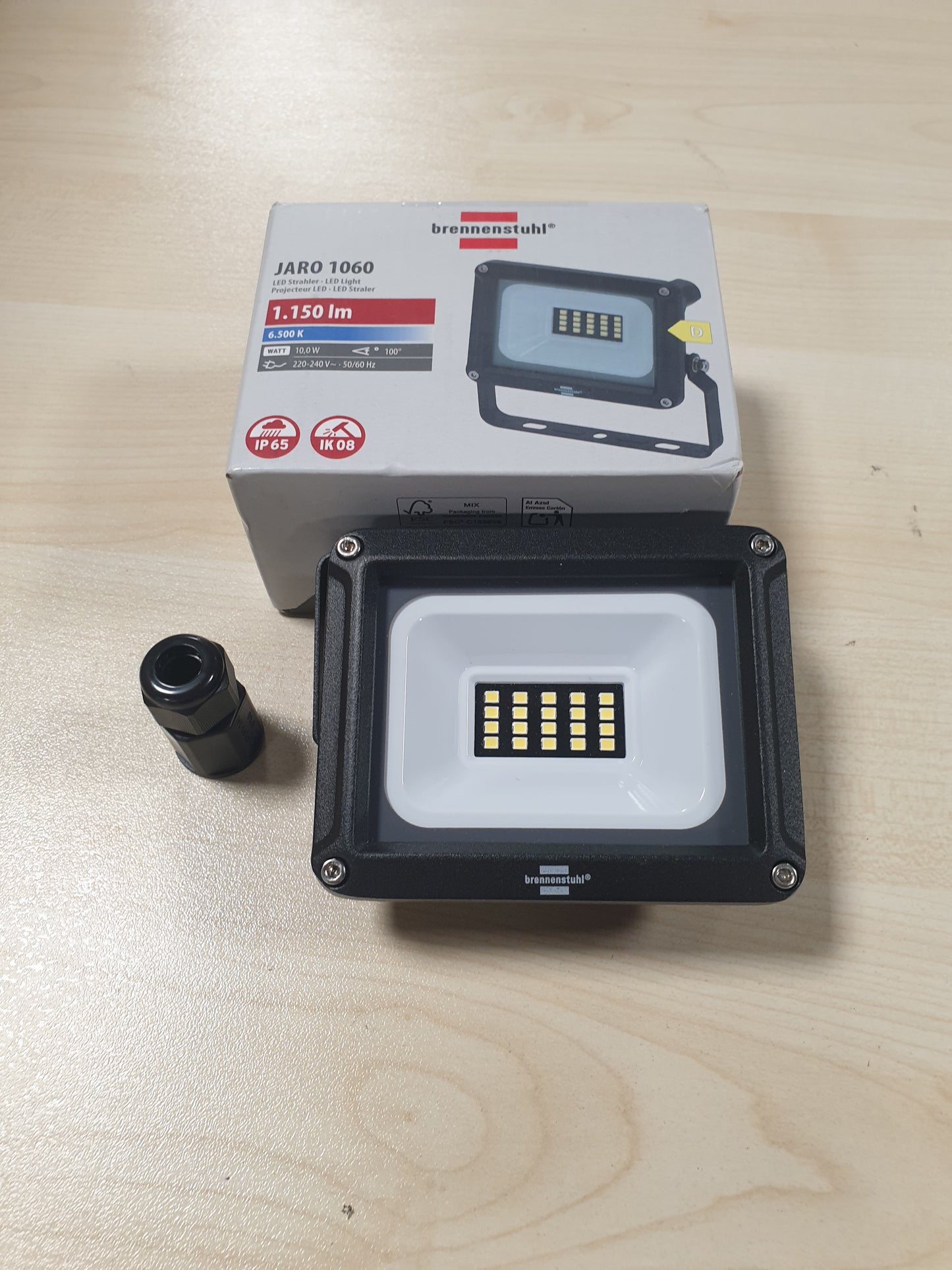 253621 - Brennenstuhl JARO Dritë reflektuese LED 10W, për përdorim të jashtëm, 1150lm, alumini, IP65
