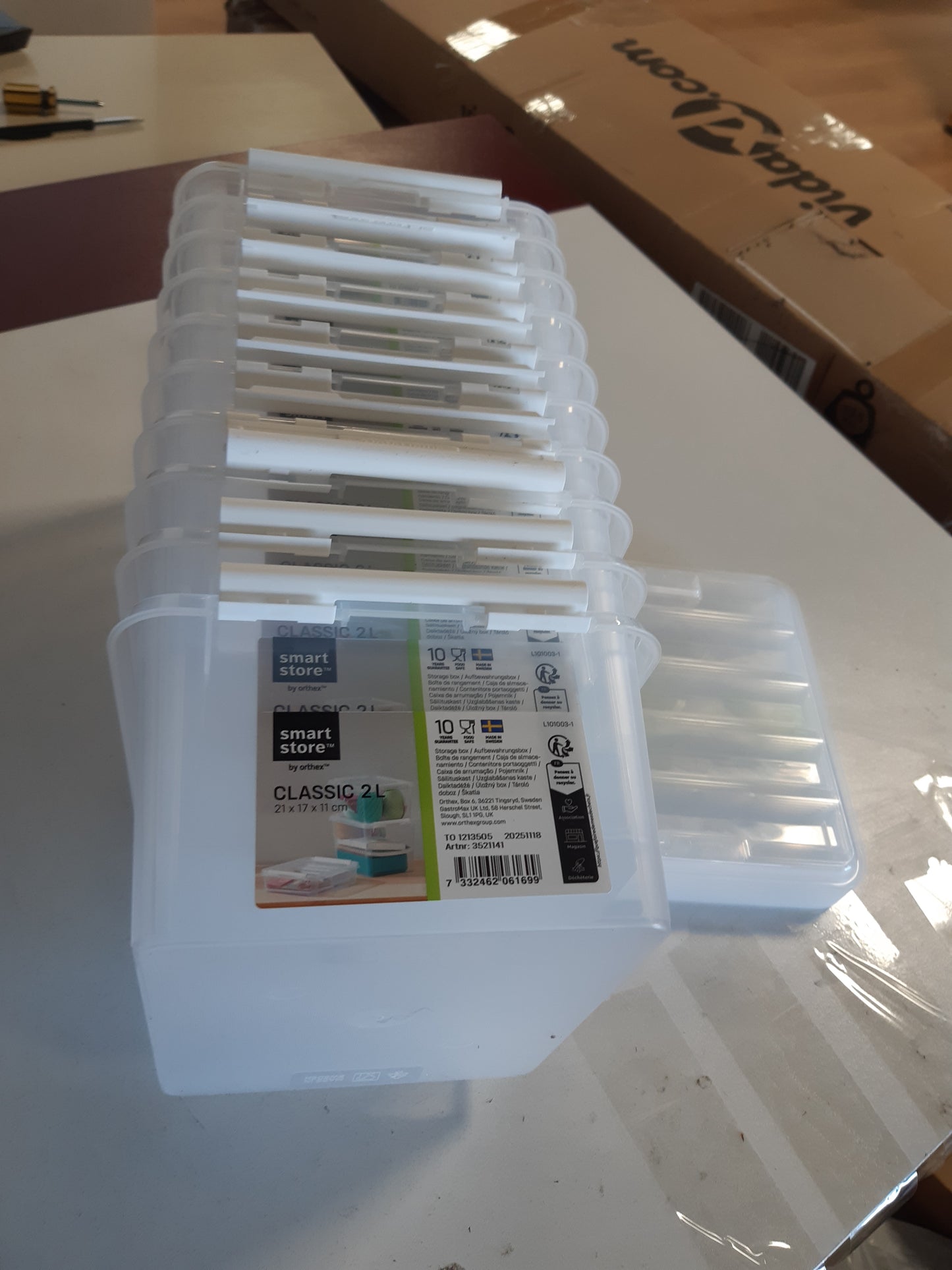 213891 - SMARTSTORE 10 kuti plastike klasike ruajtjeje 2L me kapakë (21x17x11cm) - Të grumbullueshme dhe të përshtatshme për ushqim