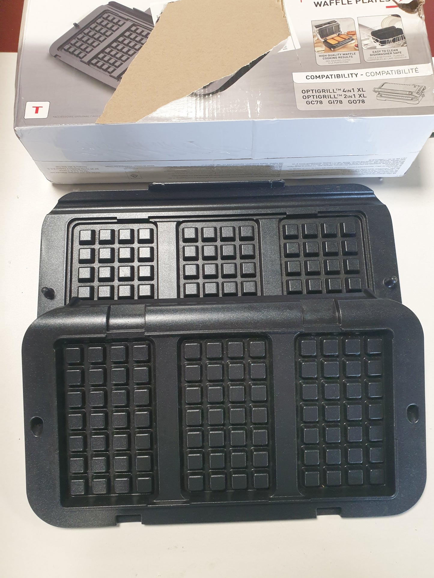 245109 - TEFAL Pjata për vafla XA7348 për OptiGrill 4 në 1 dhe 2 në 1 XL, alumin i derdhur, veshje jo ngjitëse, e zezë