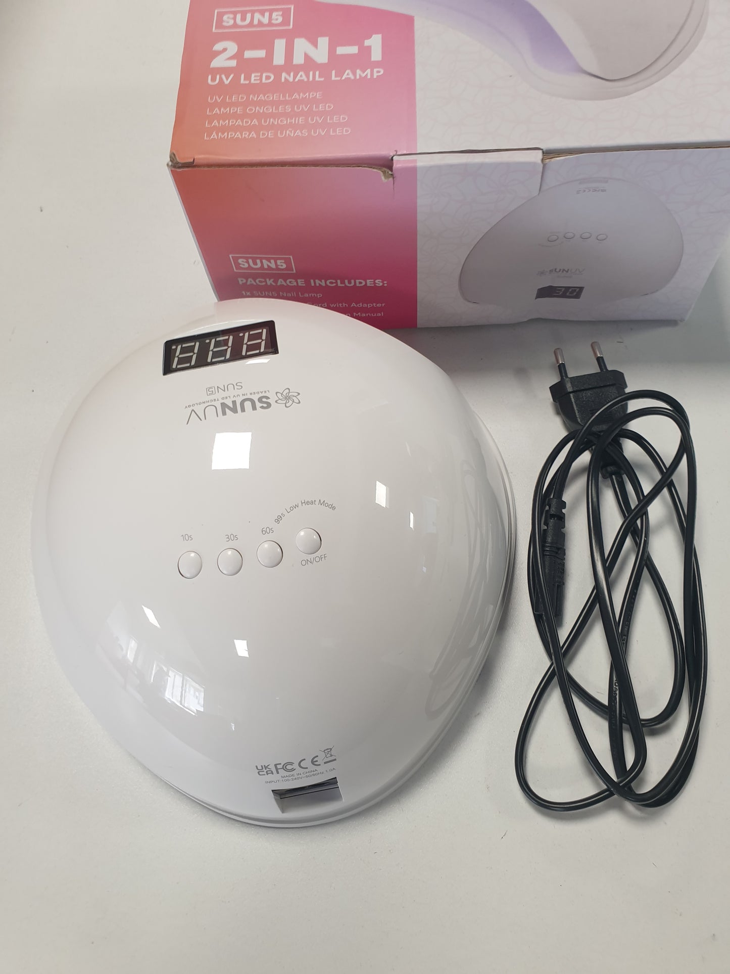 256144 - SUNUV Llambë për thonj LED UV, Smart 2.0 për manikyr xhel, me kohëmatës, sensor dhe ekran LCD