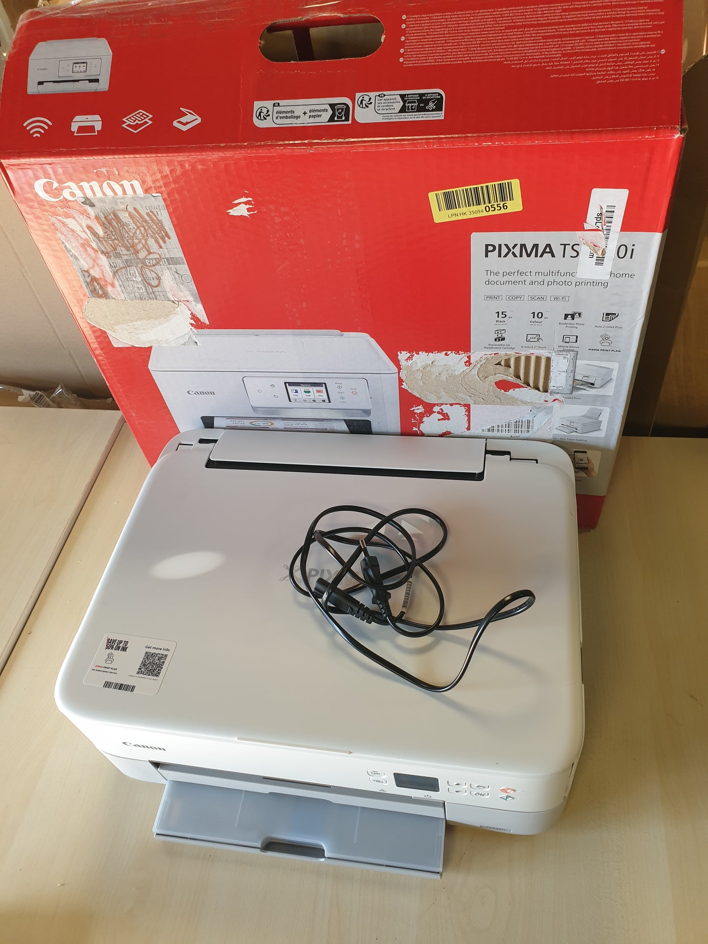 126189 - CANON PIXMA TS5351i - Printer Wi-Fi Shumëfunksional me Ekran OLED dhe Lidhje pa Tel për Printim nga Smartphone, Seria PIXMA