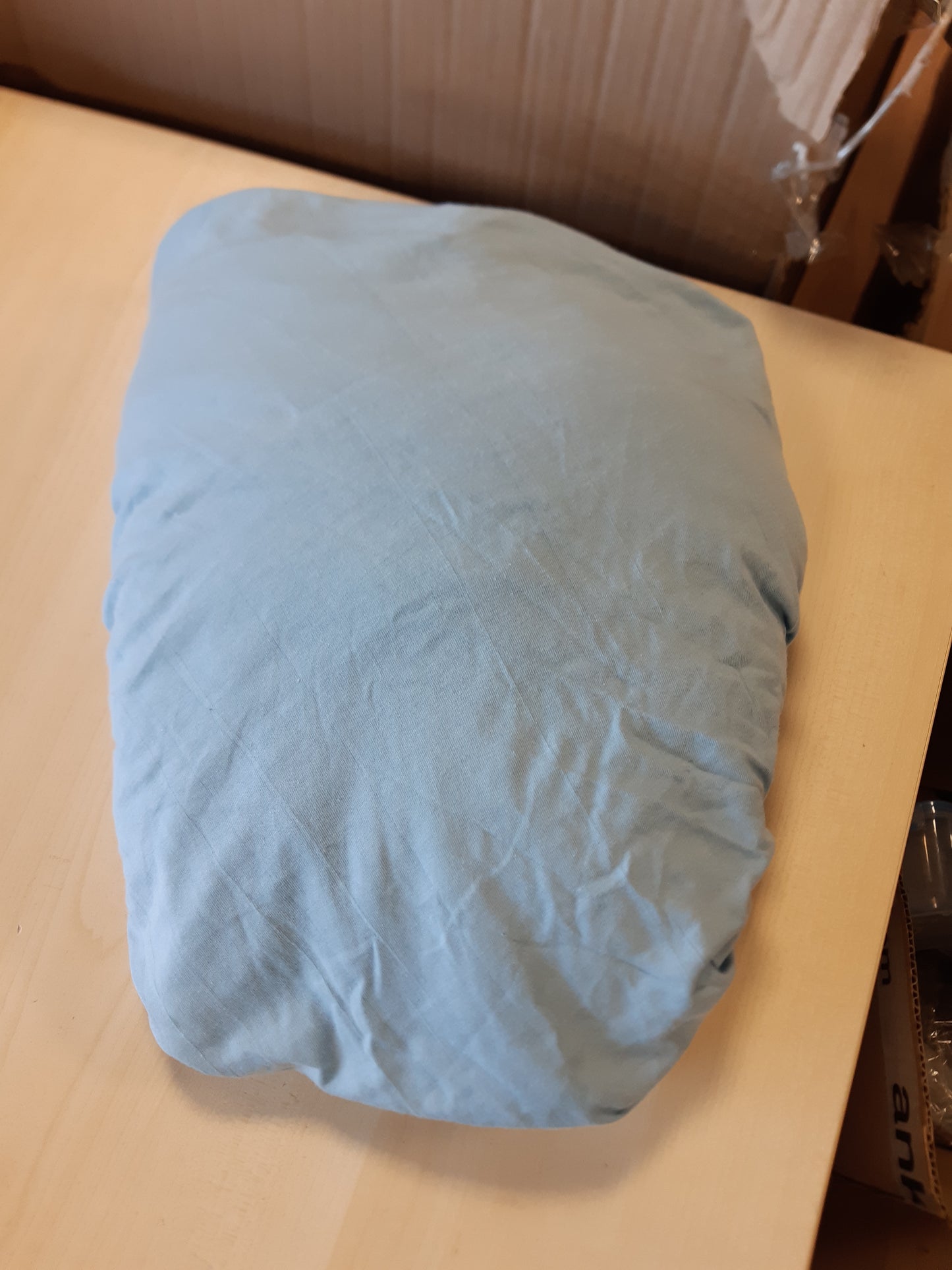 237308 - DREAMZIE Çarçaf Premium 180x200 cm, 100% Pambuk Jersey, për dyshekë të trashë deri në 27 cm, 150 g/m², i Certifikuar Oeko-TEX - Blu e Çelët