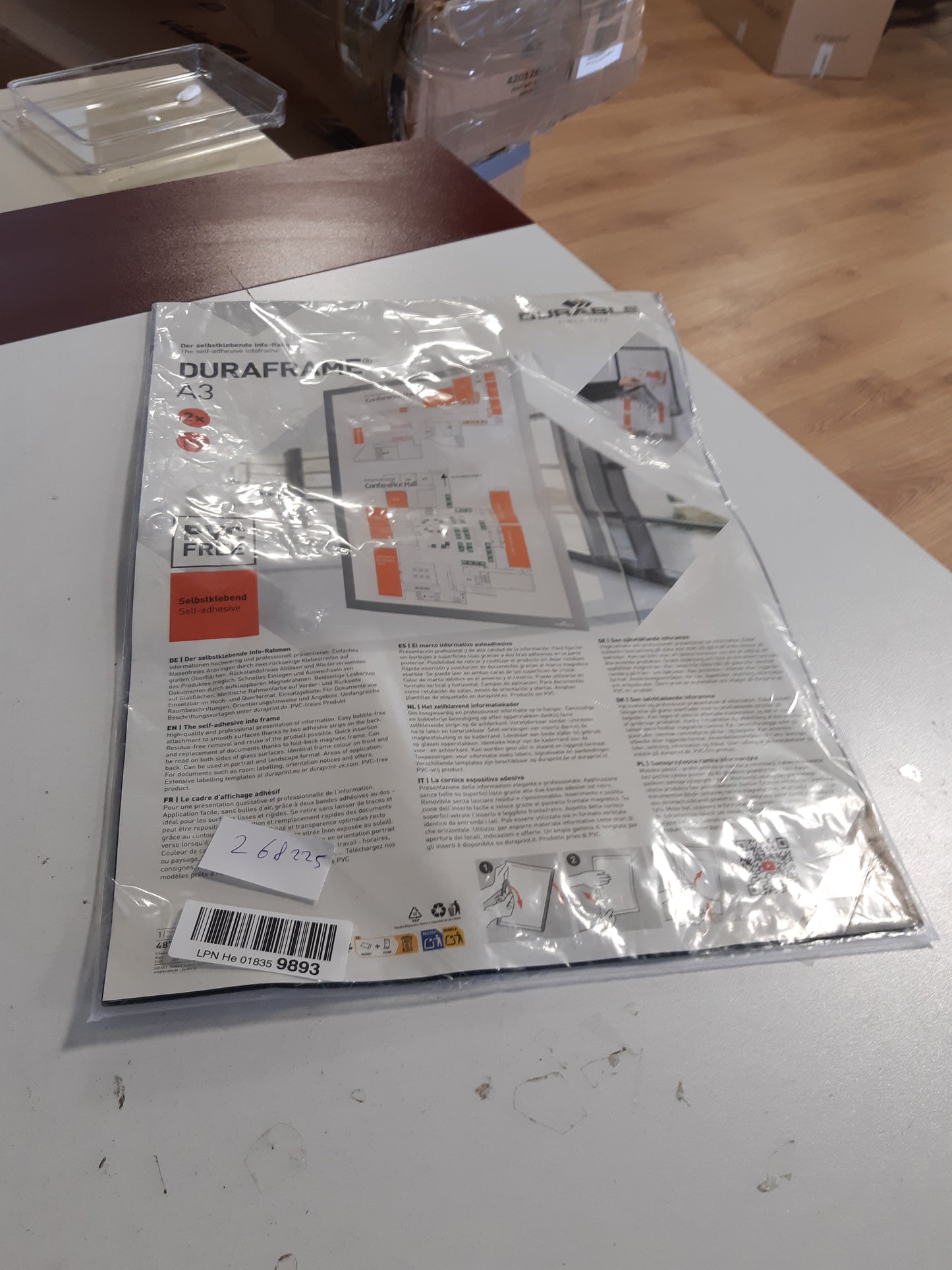 268225 - DURAFRAME Kornizë Ngjitëse Ekrani 487301, A3, për Sipërfaqe të Lëmuara dhe të Ngurta, Pako me 2 copë, E Zezë