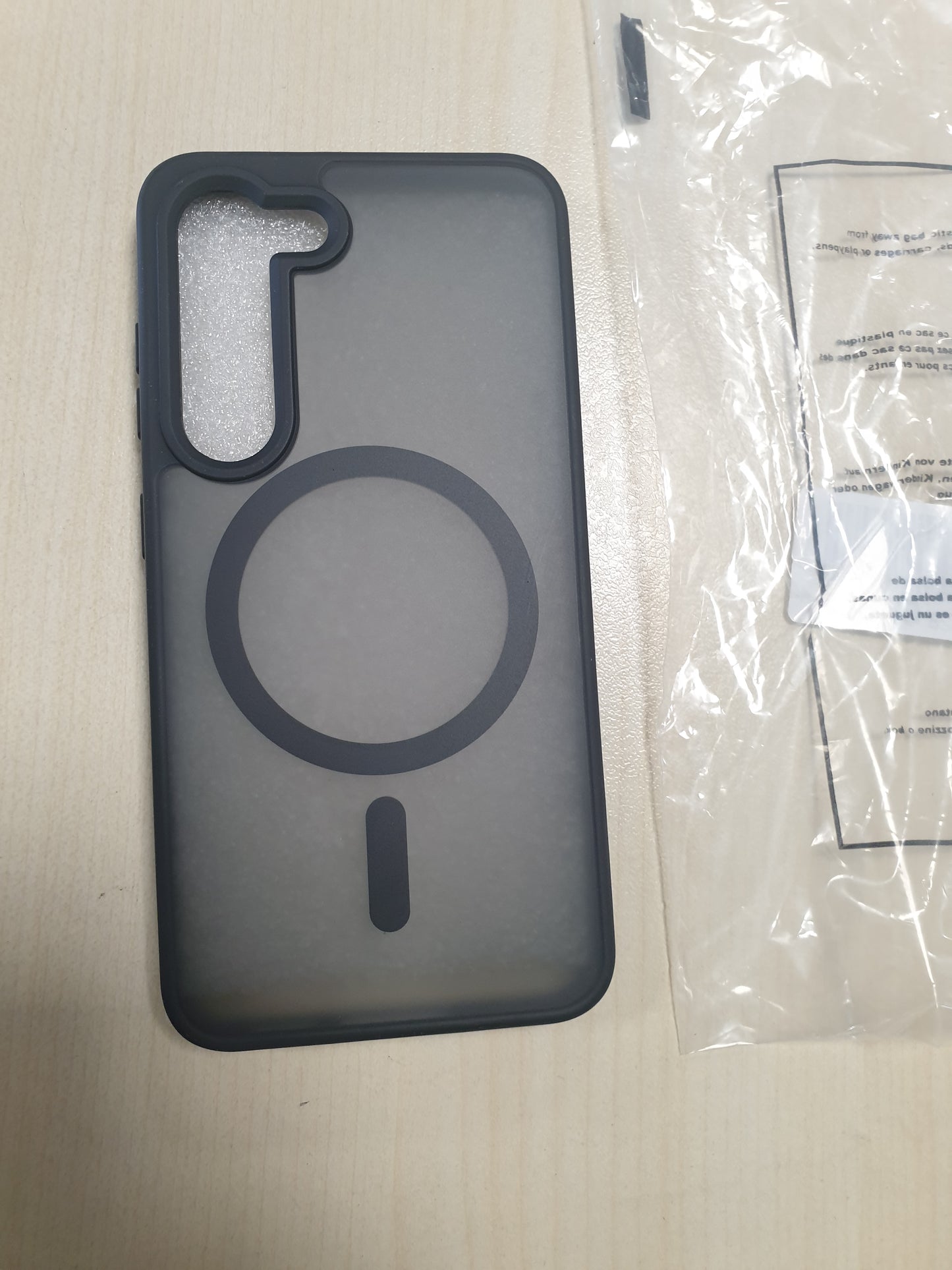 269492 - Mbështjellës magnetik për Samsung Galaxy S23 me xham të temperuar, Mbështjellës telefoni për mbrojtje ushtarake për Samsung S23 me film mbrojtës mat transparent MagSafe për Samsung S23 (i zi)