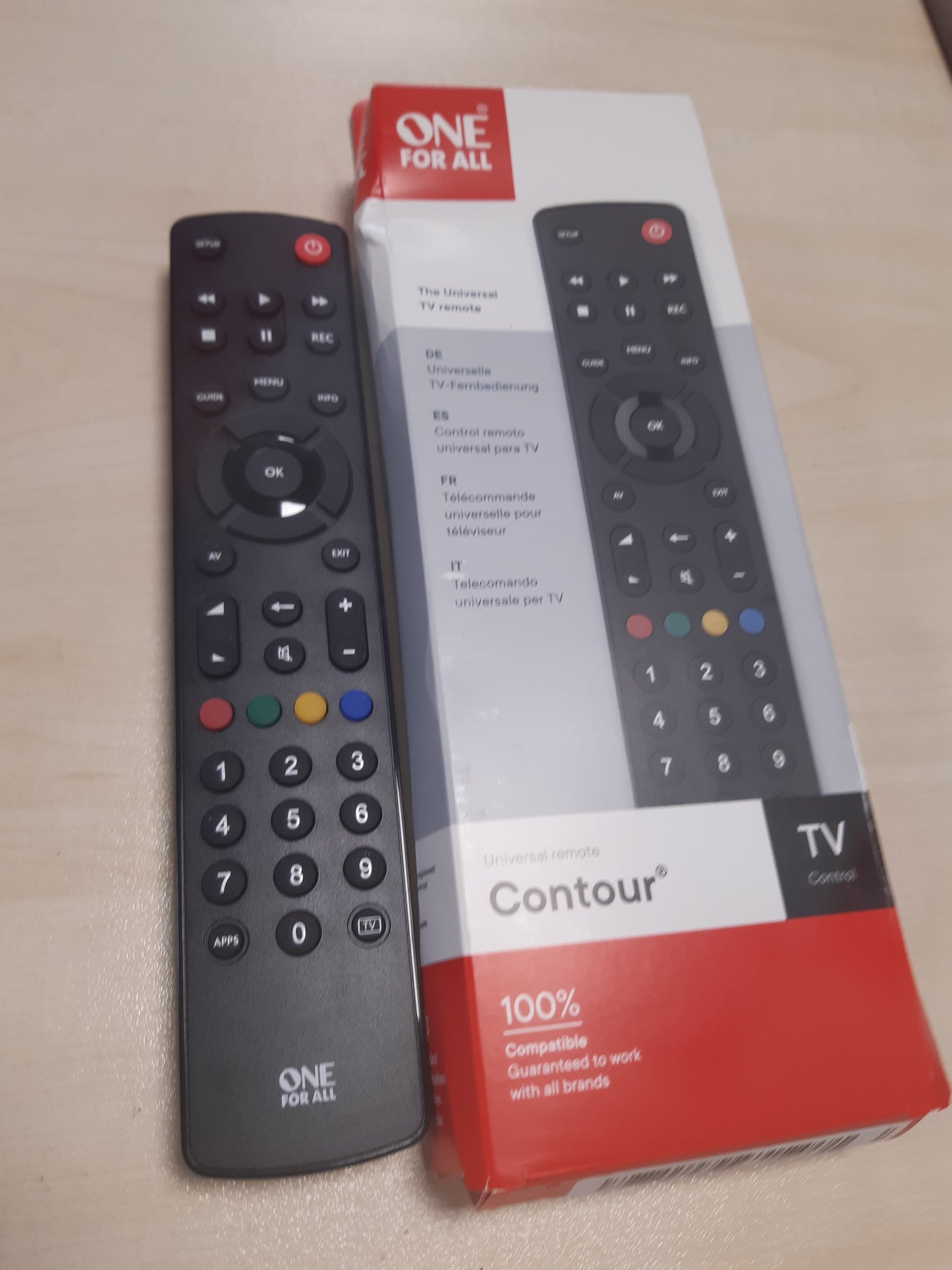 189359 - CONTOUR Telekomandë Universale për Tv/Smart TV, Modeli URC1210, E Zezë, e Garantuar të Punojë me Të Gjitha Markat e Prodhuesve