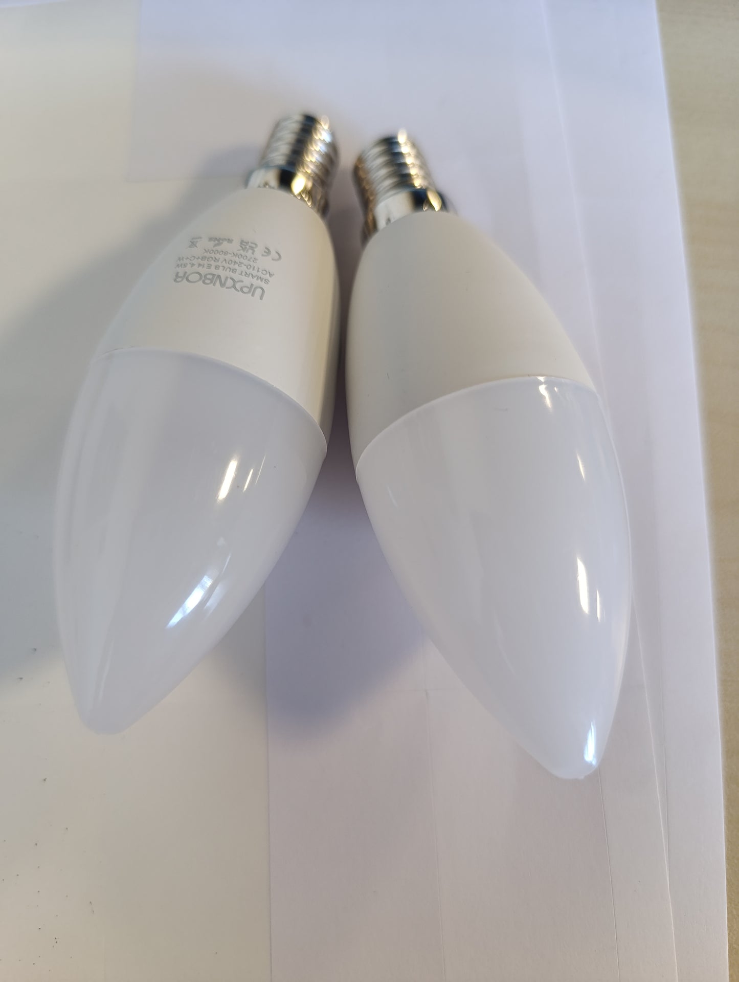 257713 - UPXNBOR Llambë inteligjente E14, 4.5W, llambë LED WiFi RGBWW me errësim, 16 milion ngjyra, 450LM, aksesor Alexa, i pajtueshëm me Alexa dhe Google Assistant, 2.4GHz, pako me 2